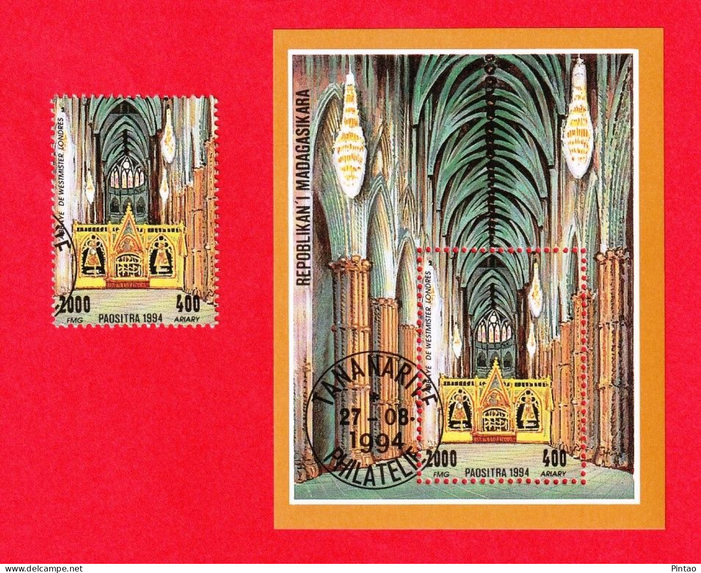 WW14225sbr- MADAGASCAR 1994- CTO (ABADIA De WESTMISTER) - Abbeys & Monasteries