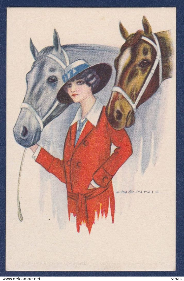 CPA NANNI Femme Woman Mode Art Déco Non Circulé Cheval Horse - Nanni