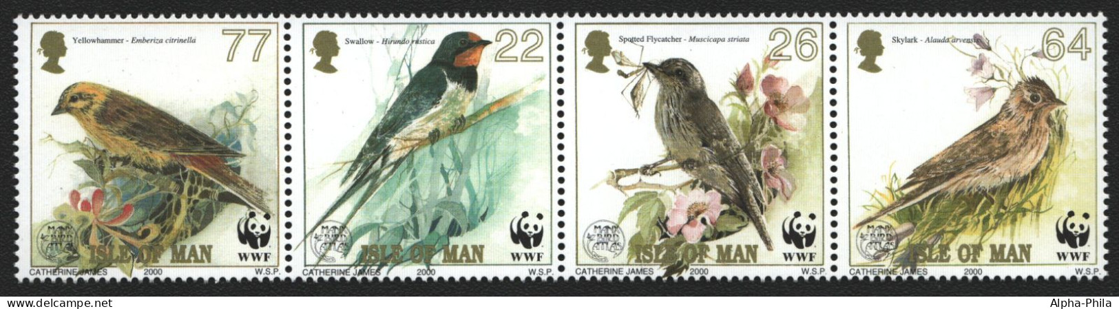 Isle Of Man 2000 - Mi-Nr. 860-863 ** - MNH - Vögel Birds (IV) - Man (Ile De)