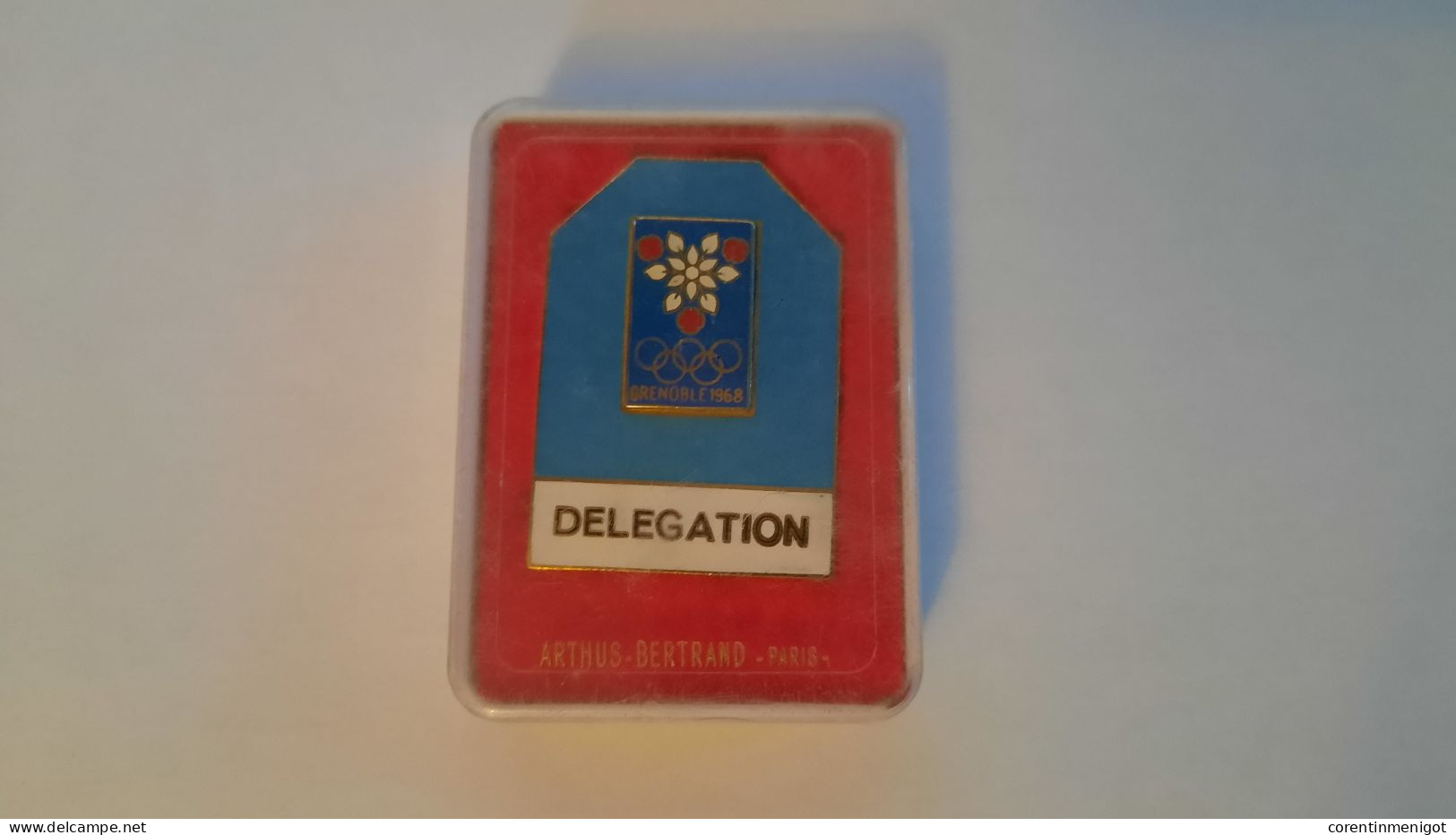 Badge "Delegation" Des Jeux Olympiques De Grenoble 1968 - Habillement, Souvenirs & Autres