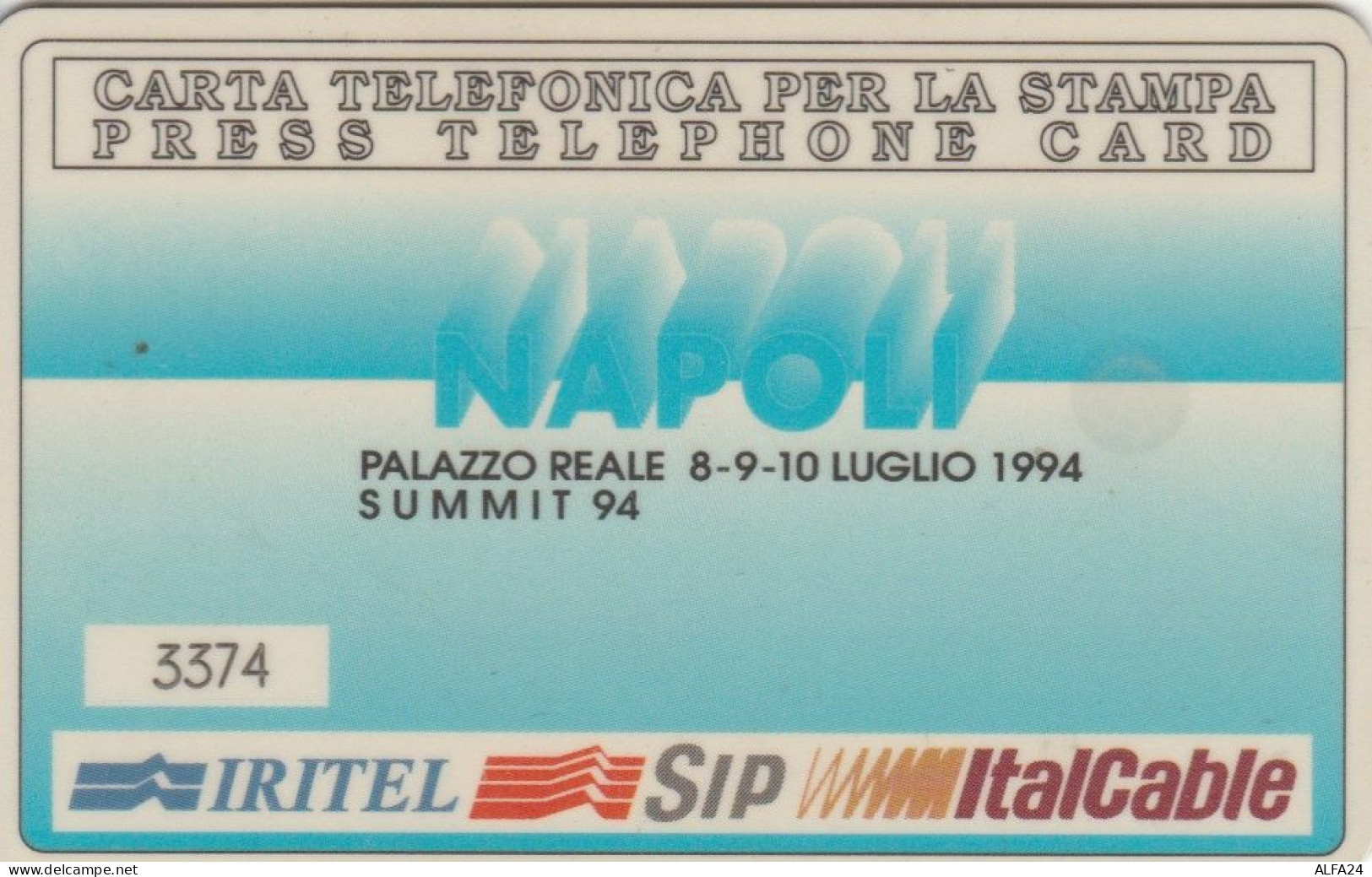 4037 USO STAMPA NAPOLI-SUMMIT 94 G7  (3374 -(USP15.7 - Usages Spéciaux