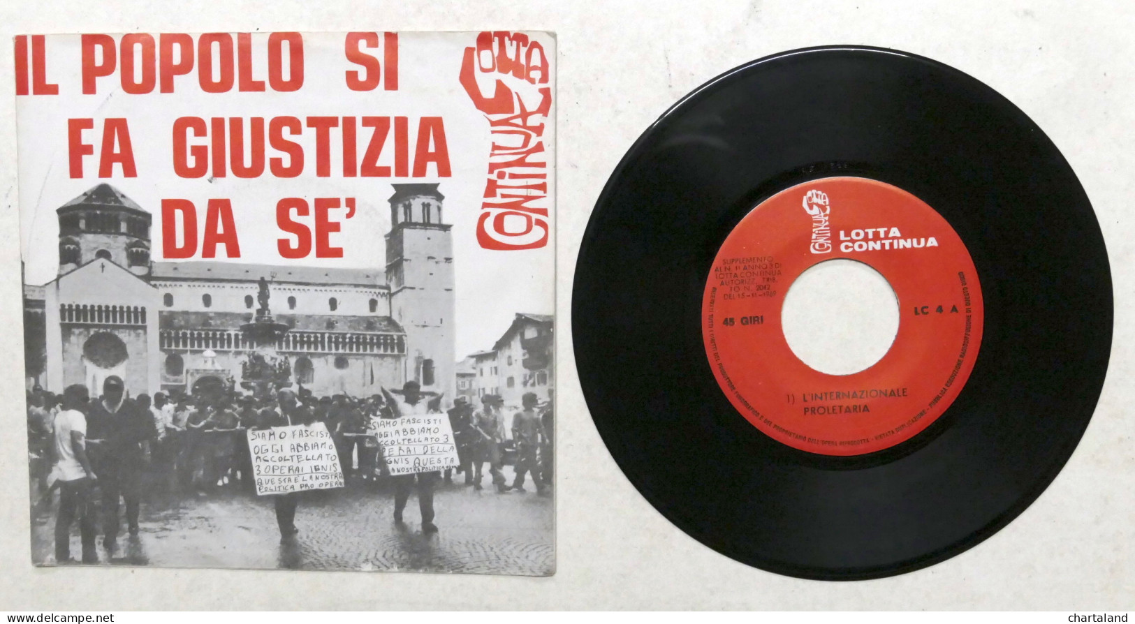 Disco Vinile 45 Giri - Lotta Continua - L'Internazionale Proletaria - Collections Complètes