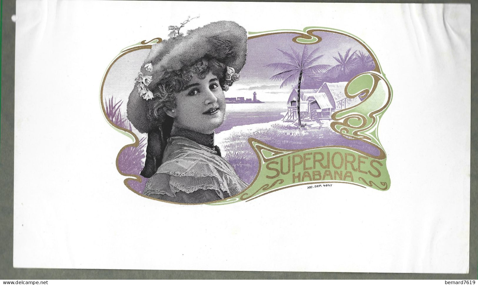 Publicite   Cigare  - Tabac  - Superiores  Habana  -  Vers  1880 -1900 - Format 15 Sur 26 Cms Environs - Andere & Zonder Classificatie