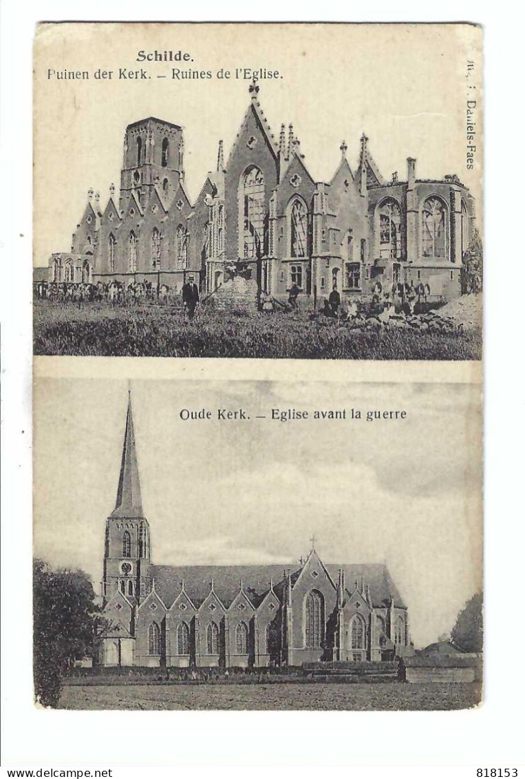 Schilde Puinen Der Kerk / Oude Kerk - Eglise Avant La Guerre 1920 (zegel Verwijderd) - Schilde
