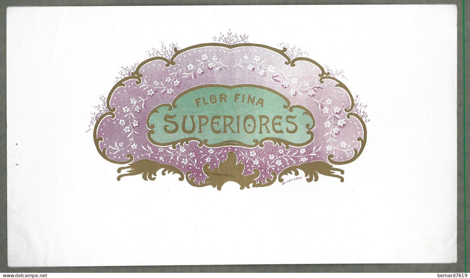 Publicite   Cigare  - Tabac  -   Flor Fina Superiores   -  Vers  1880 -1900 - Format 15 Sur 26 Cms Environs - Other & Unclassified