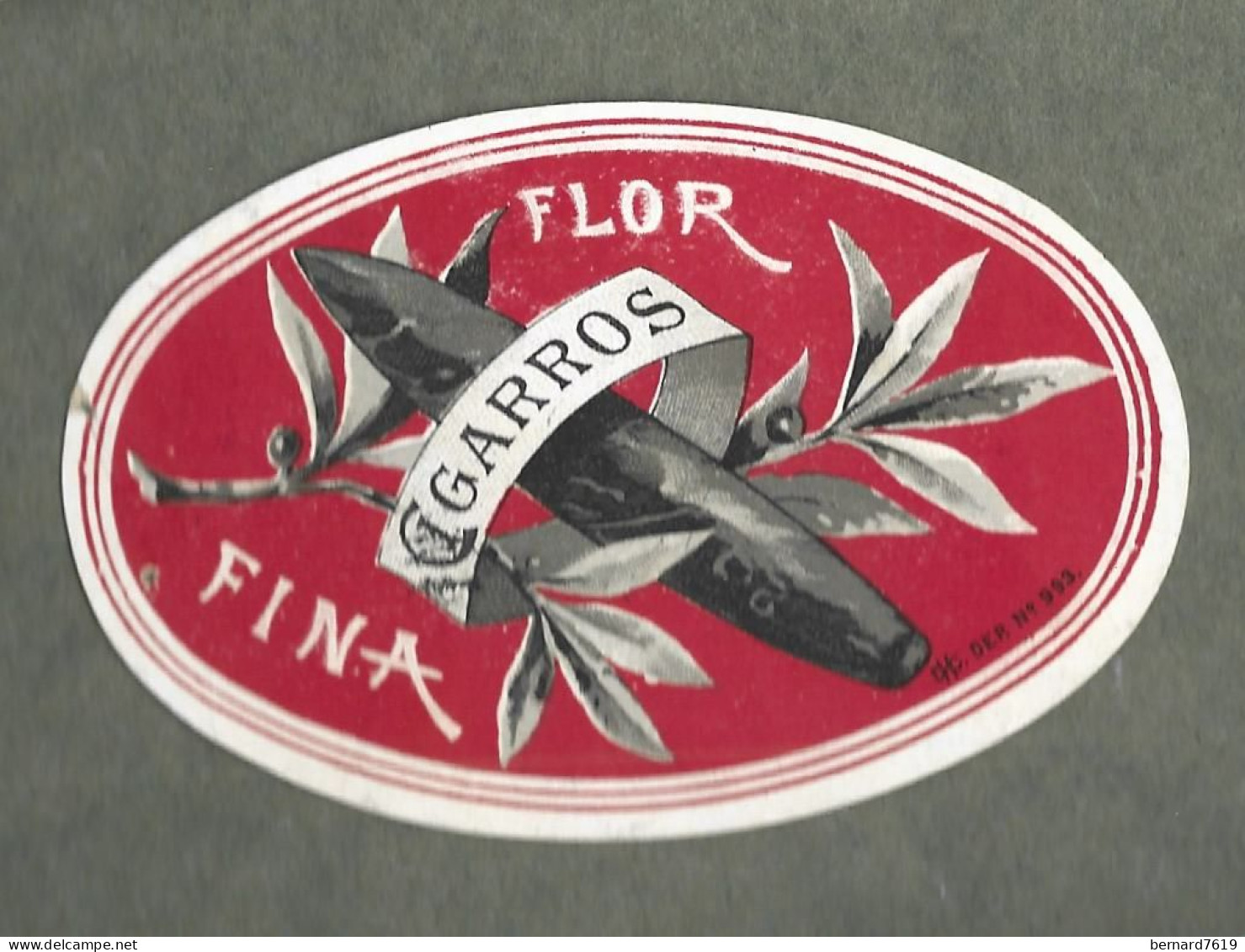 Publicite   Cigare  - Tabac  -   Flor Fina  - Cigarros    -  Vers  1880 -1900 - Format 7,5 Sur 5,2 Cms Environs - Andere & Zonder Classificatie