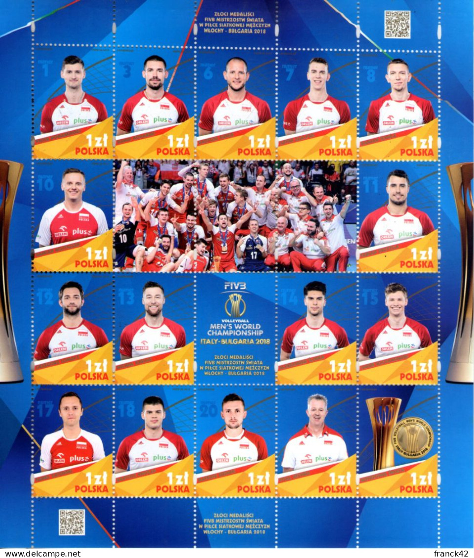 Pologne. Champions Du Monde De Voleyball. 2018 - Unused Stamps
