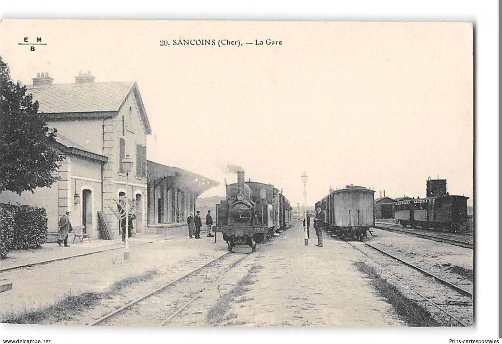 CPA 18 Sancoins La Gare Et Le Train Tramway - Sancoins
