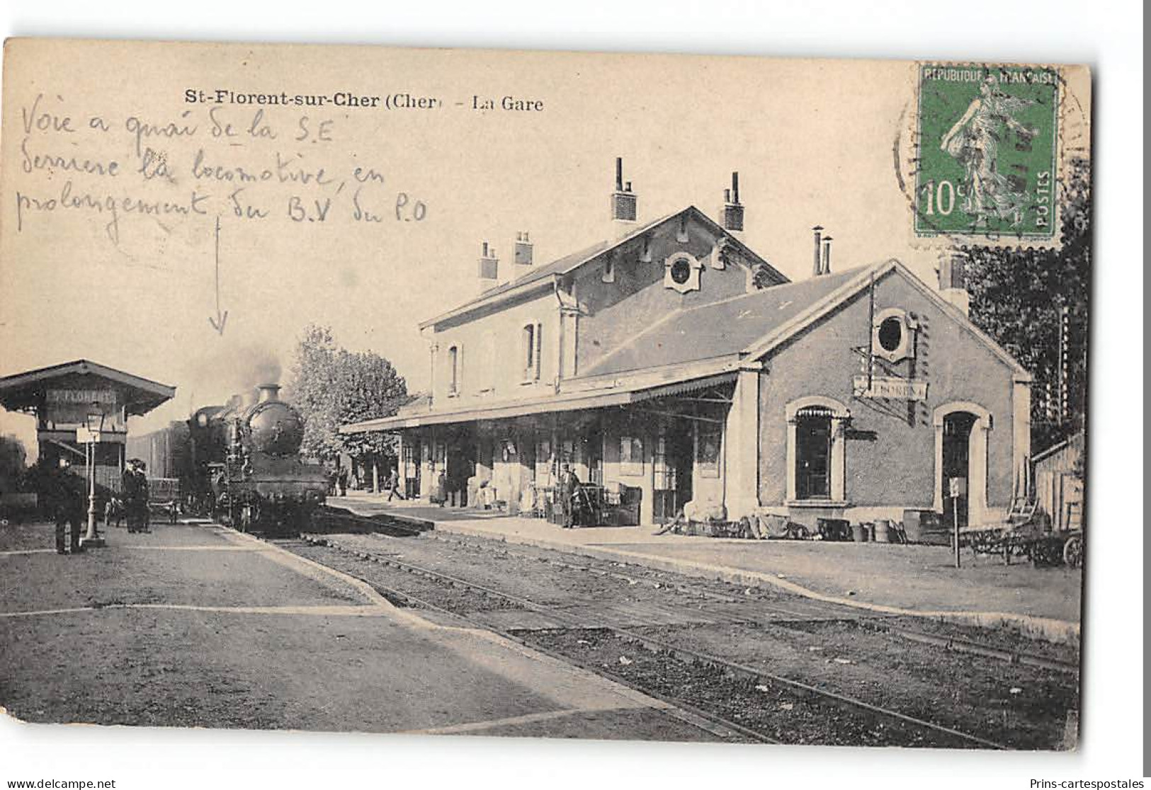 CPA 18 Saint Florent Sur Cher La Gare Et Le Train  - Saint-Florent-sur-Cher