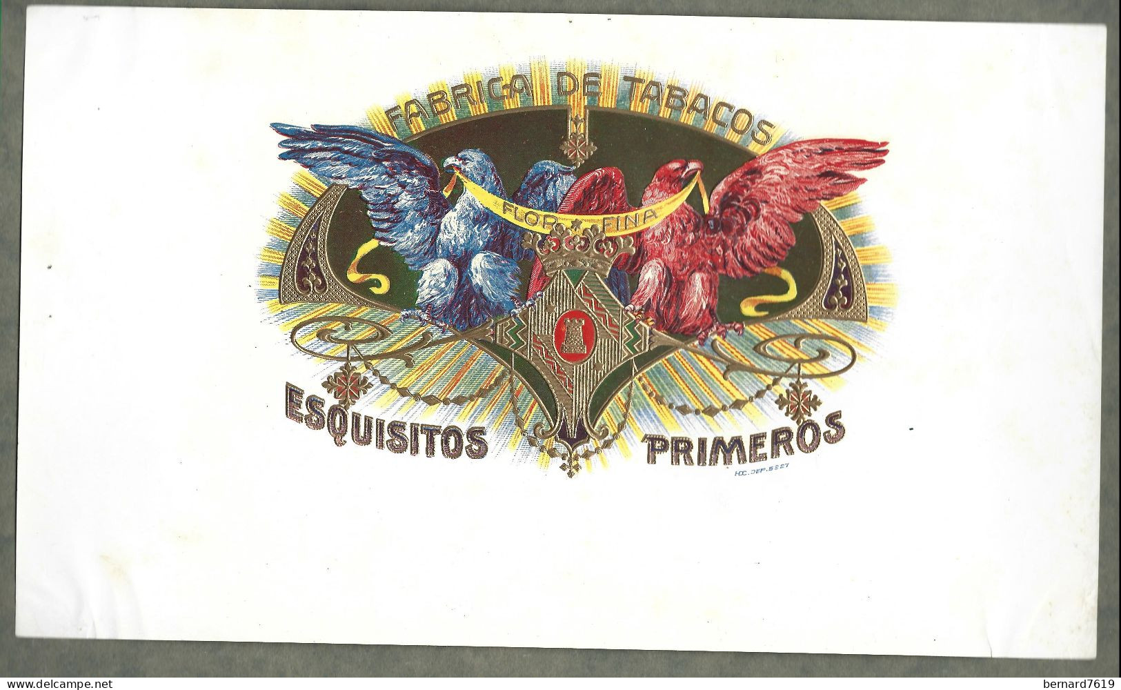 Publicite   Cigare  - Tabac -esquisitos Primeros   -  Vers 1880 -1900 - Format 15 Sur 26 Cms Environs - Avec Relief - Other & Unclassified