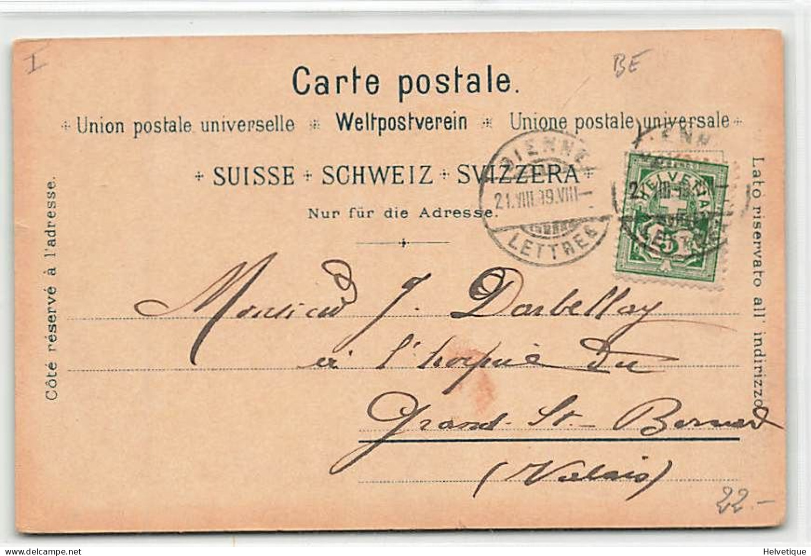 Souvenir De Bienne  Biel Taubenloch Litho 1899 - Bienne