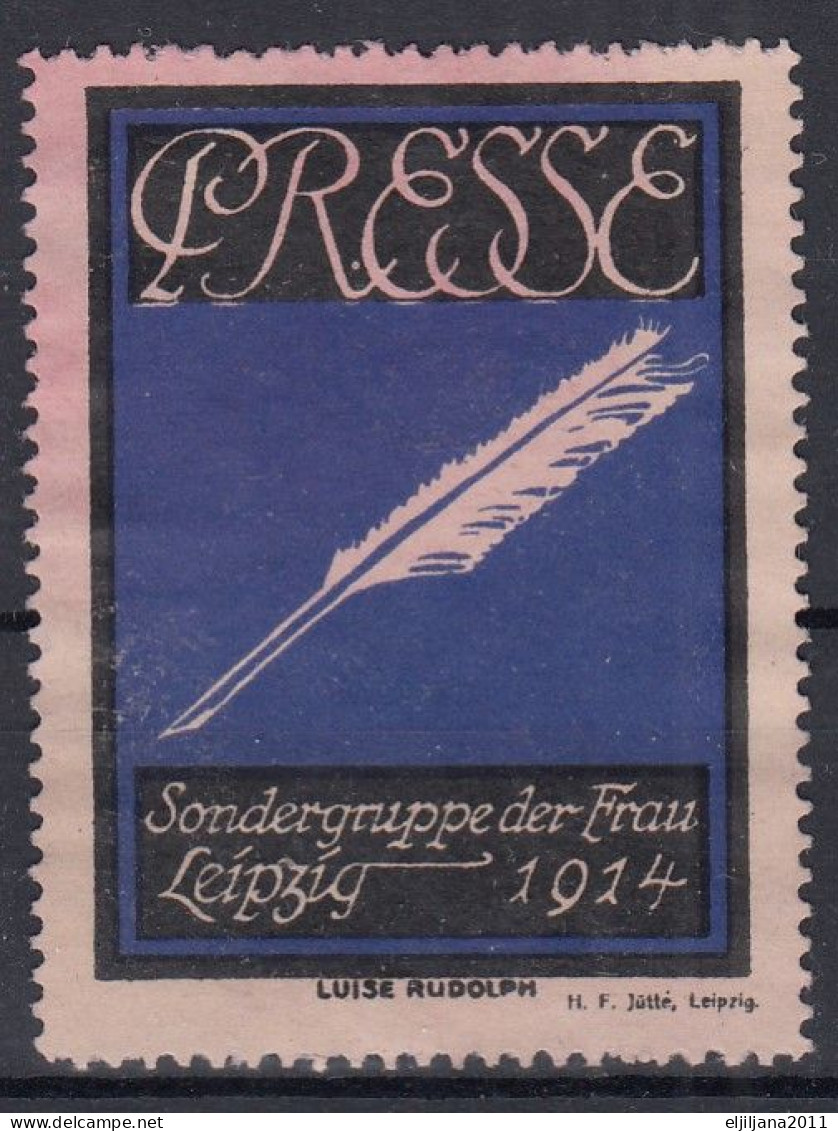 Germany LEIPZIG 1914 ⁕ PRESSE / SONDERGRUPPE Der FRAU ⁕ Luise Rudolph - 1v Cinderella Vignette Reklamemarke - Erinnophilie