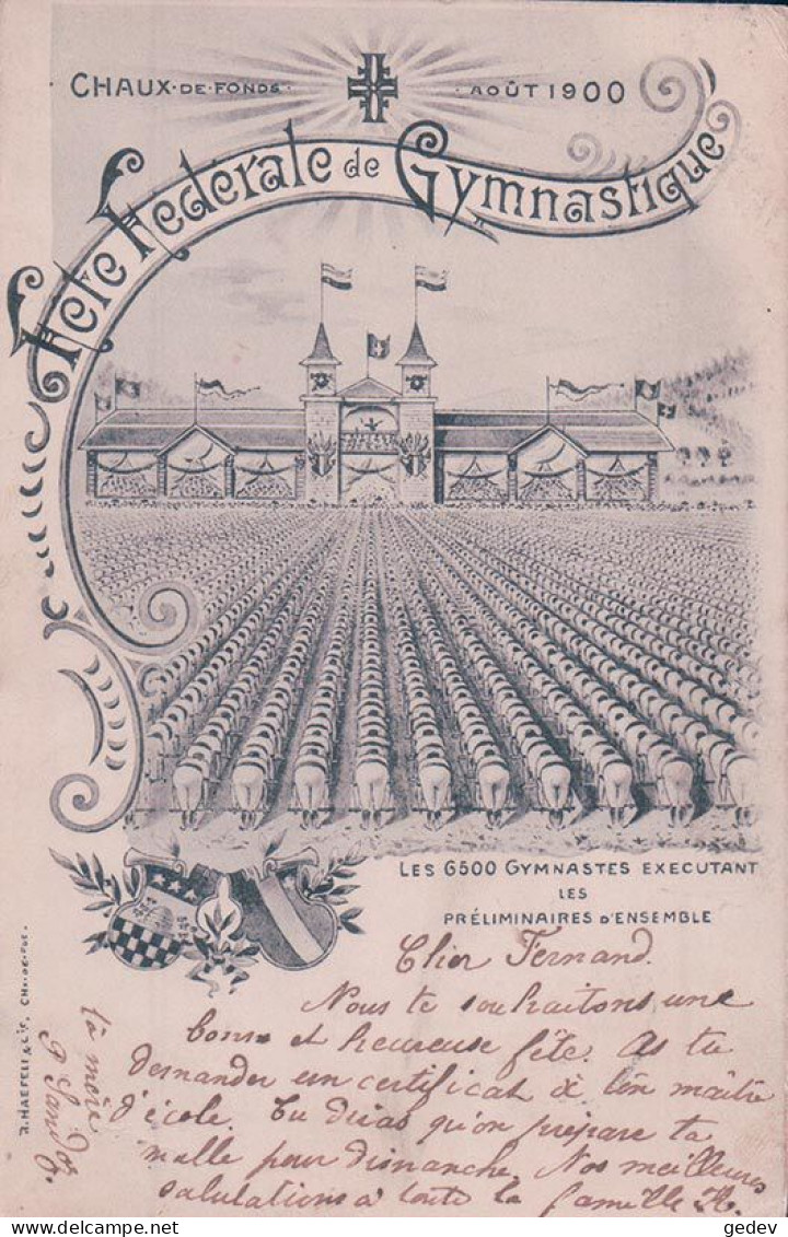 La Chaux De Fonds NE, Fête Fédérale De Gymnastique 1900, Mouvement D'ensemble Des 6500 Gymnastes (25.7.1900) - Gymnastique