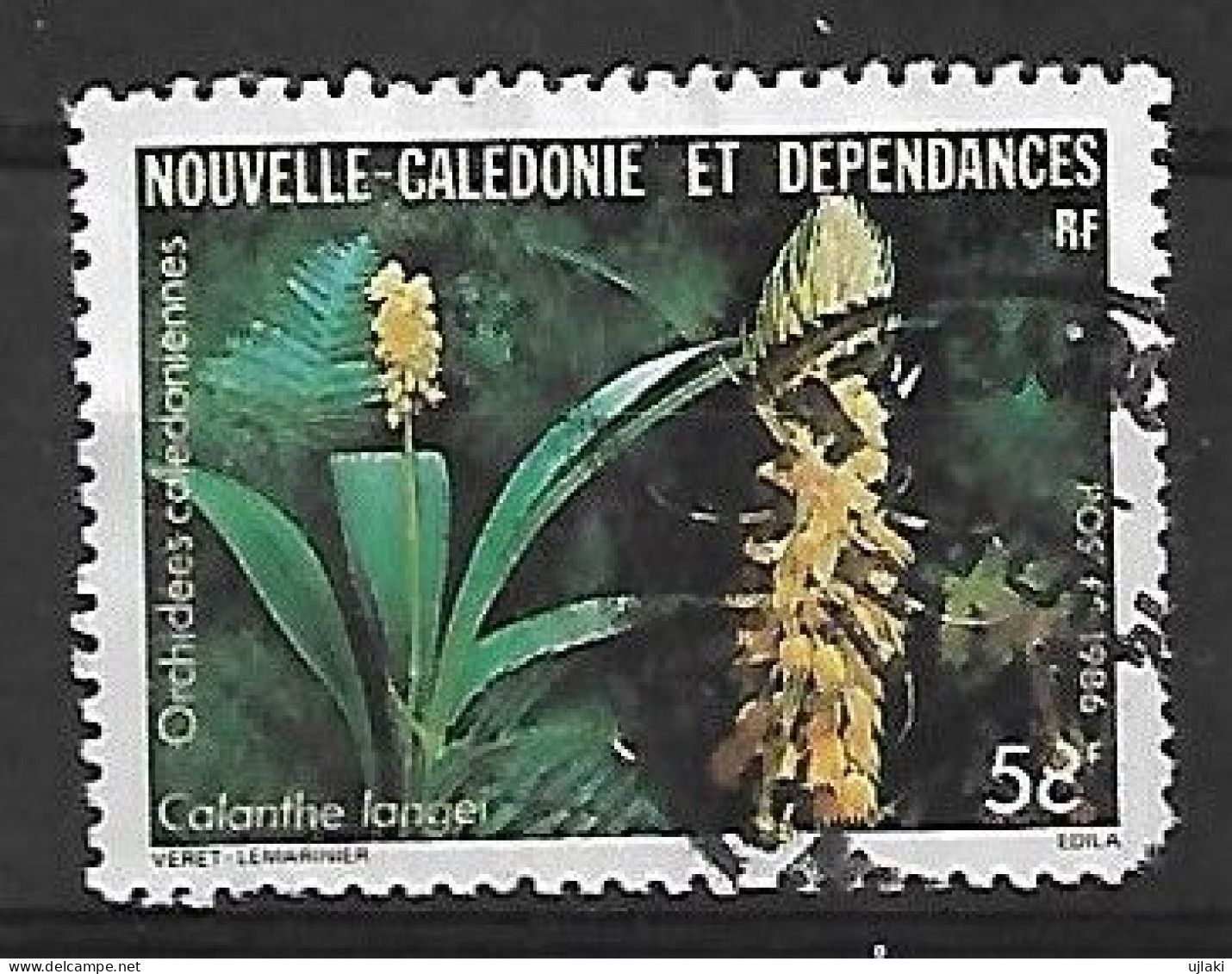 NOUVELLE CALEDONIE:Flore:Orchidées Calédoniennes Multicolores    N°521  Année:1986. - Gebruikt