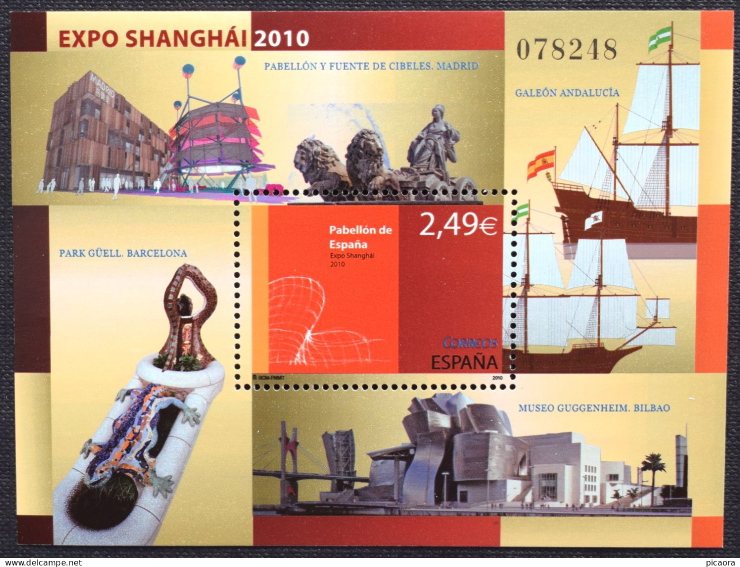 España Spain 2010  Expo Shanghái Pabellón De España  HB  Block  Mi BL192  Yv BF184  Edi 4560  Nuevo New MNH ** - 2010 – Shanghai (China)