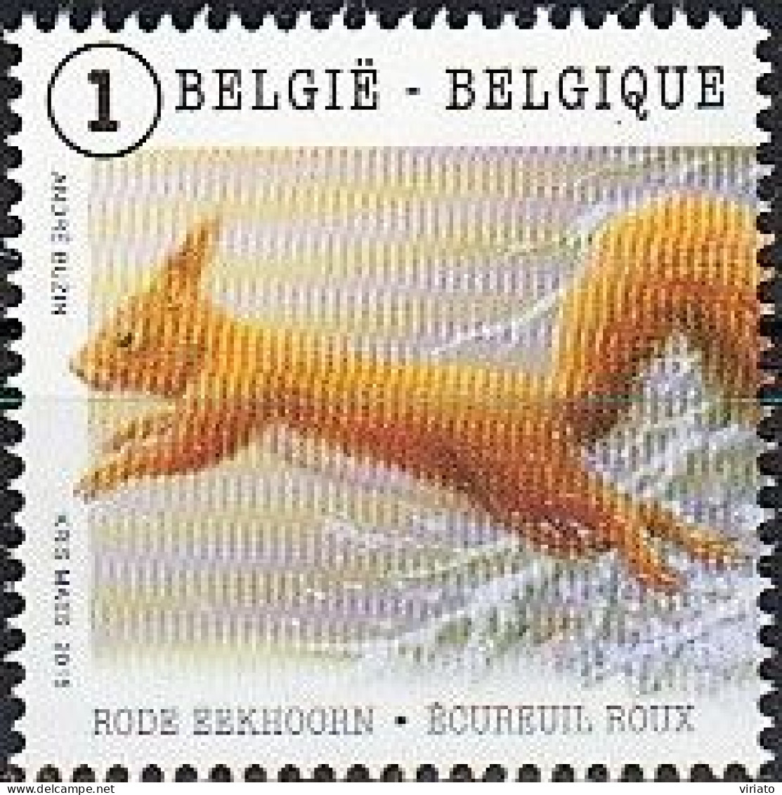 Belgium 2015 (MNH) (Mi 4552) - Red Squirrel (Sciurus Vulgaris) - Rongeurs
