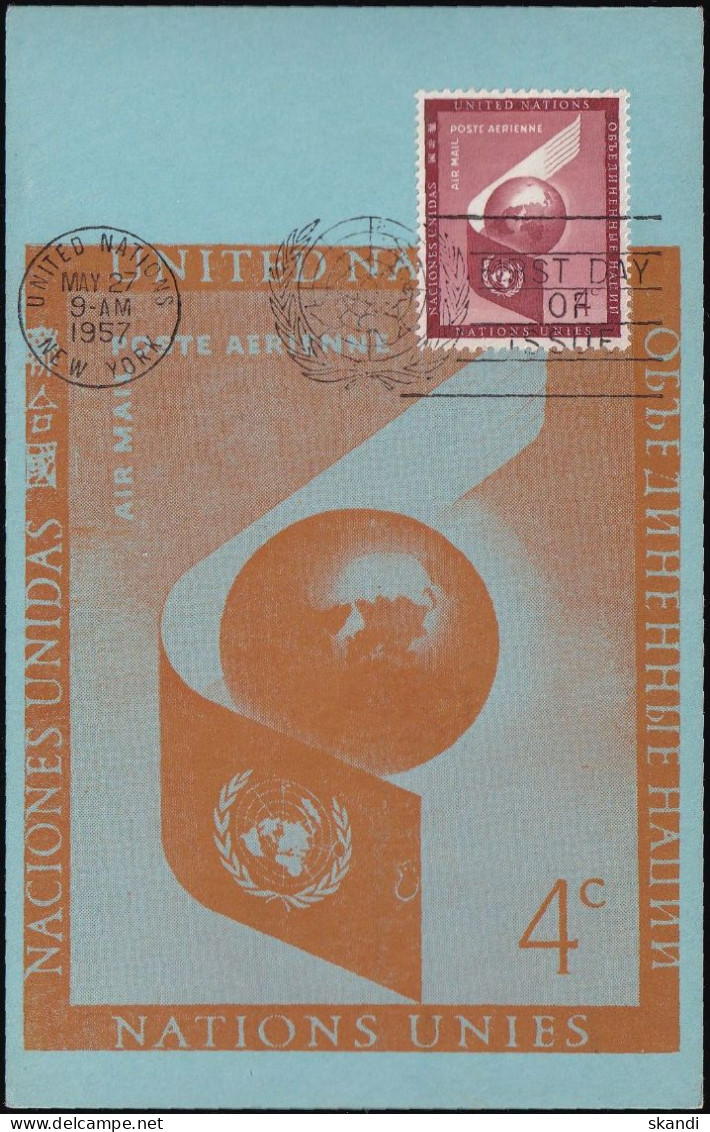 UNO NEW YORK 1957 Mi-Nr. 59 Maximumkarte MK/MC - Maximum Cards