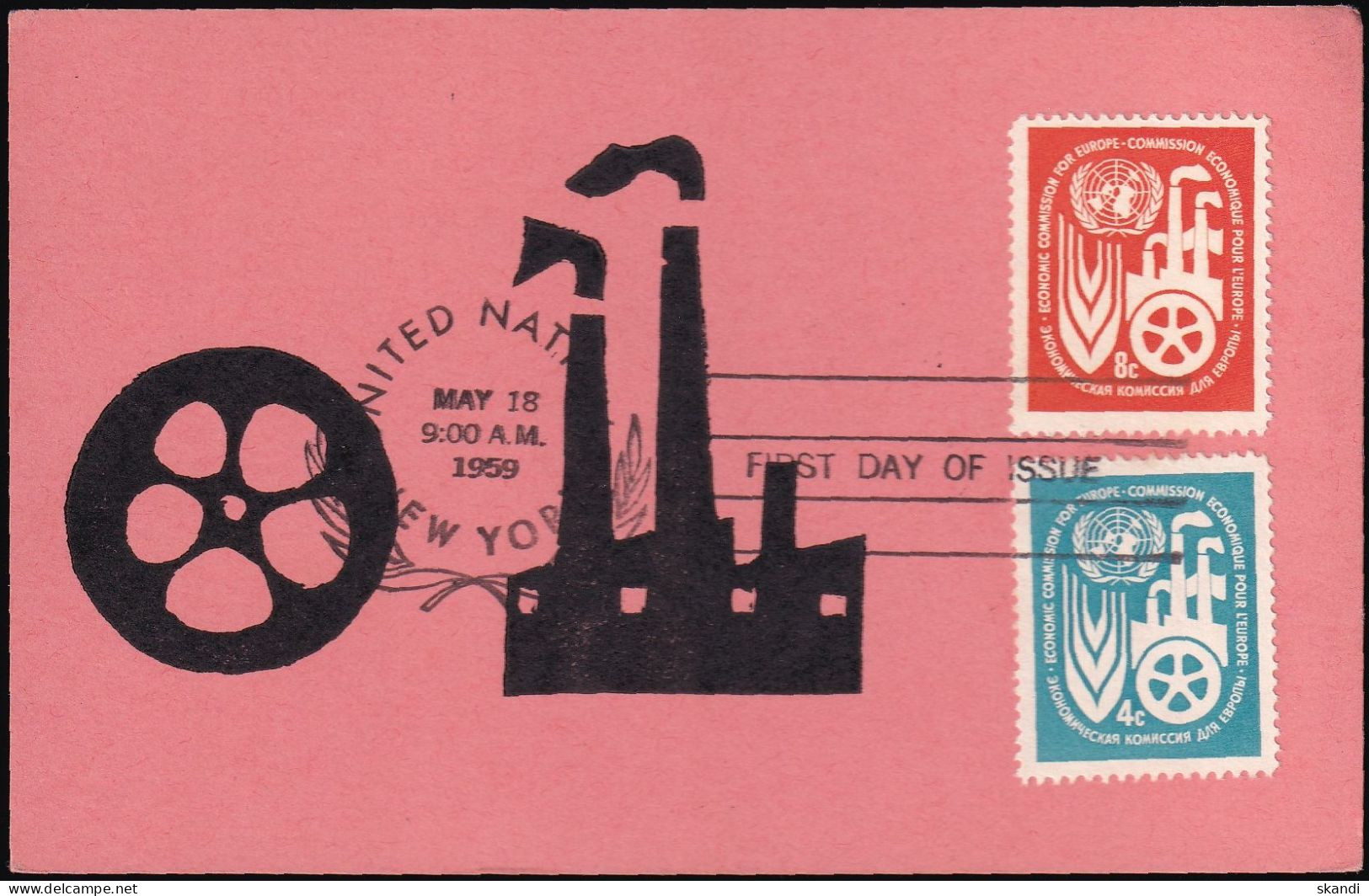 UNO NEW YORK 1959 Mi-Nr. 78/79 Maximumkarte MK/MC - Tarjetas – Máxima