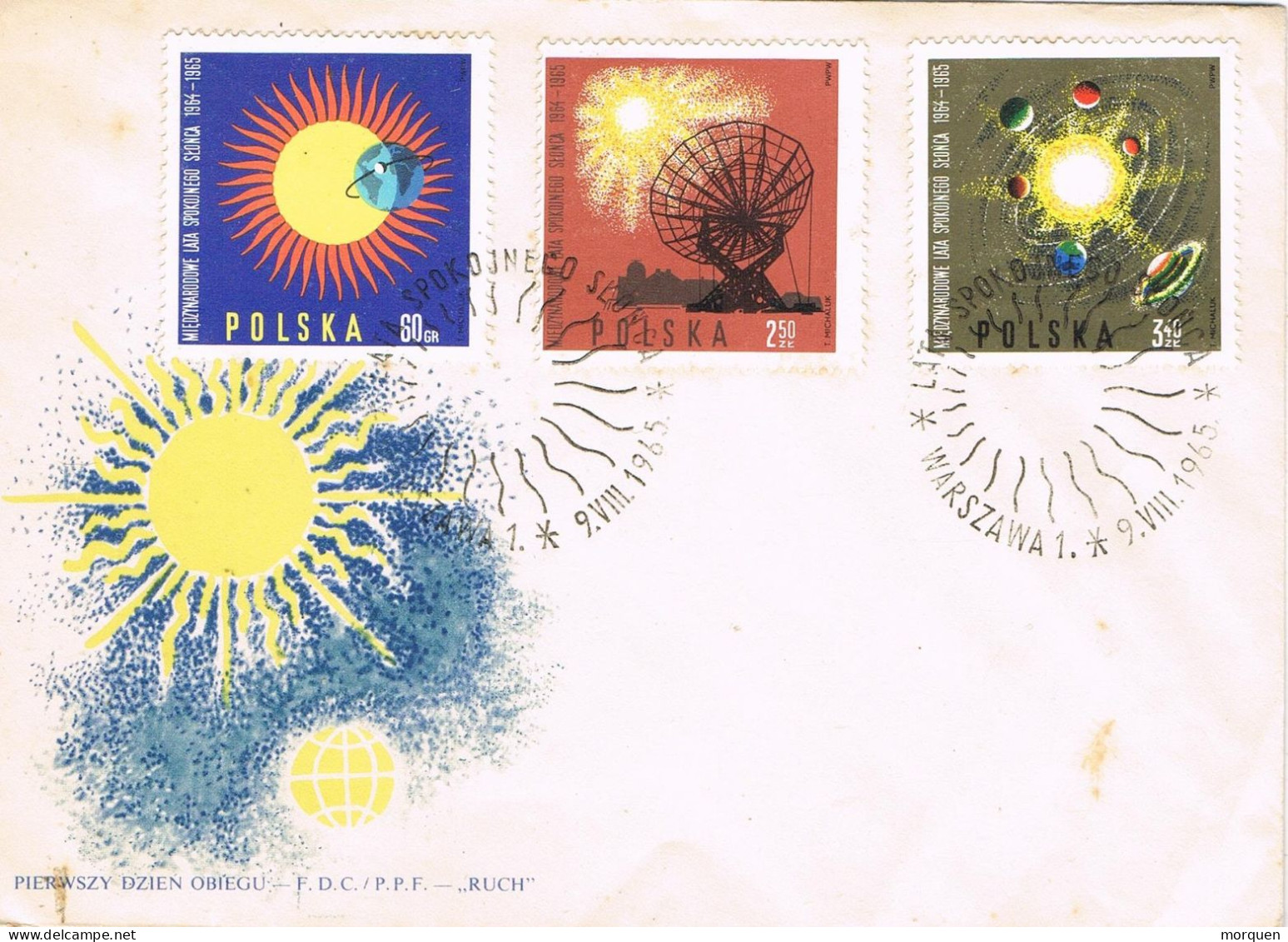53330. Carta F.D.C. WARSZAWA (Polska) Polonia 1965. Años Internacionales De SOL Tranquilo, Space, Astronomia - Covers & Documents