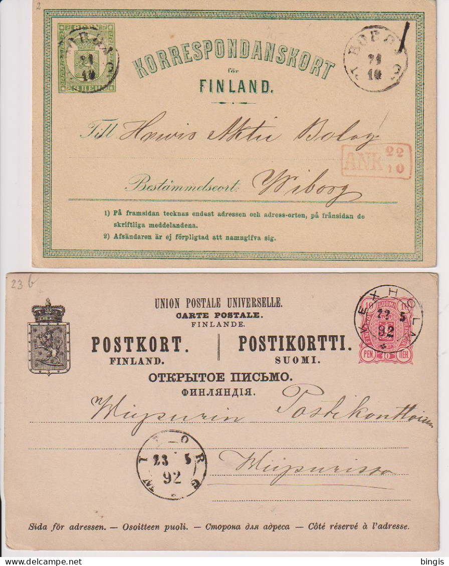 2 Ganzsachenkarten, 1892 Und 1910 - Storia Postale