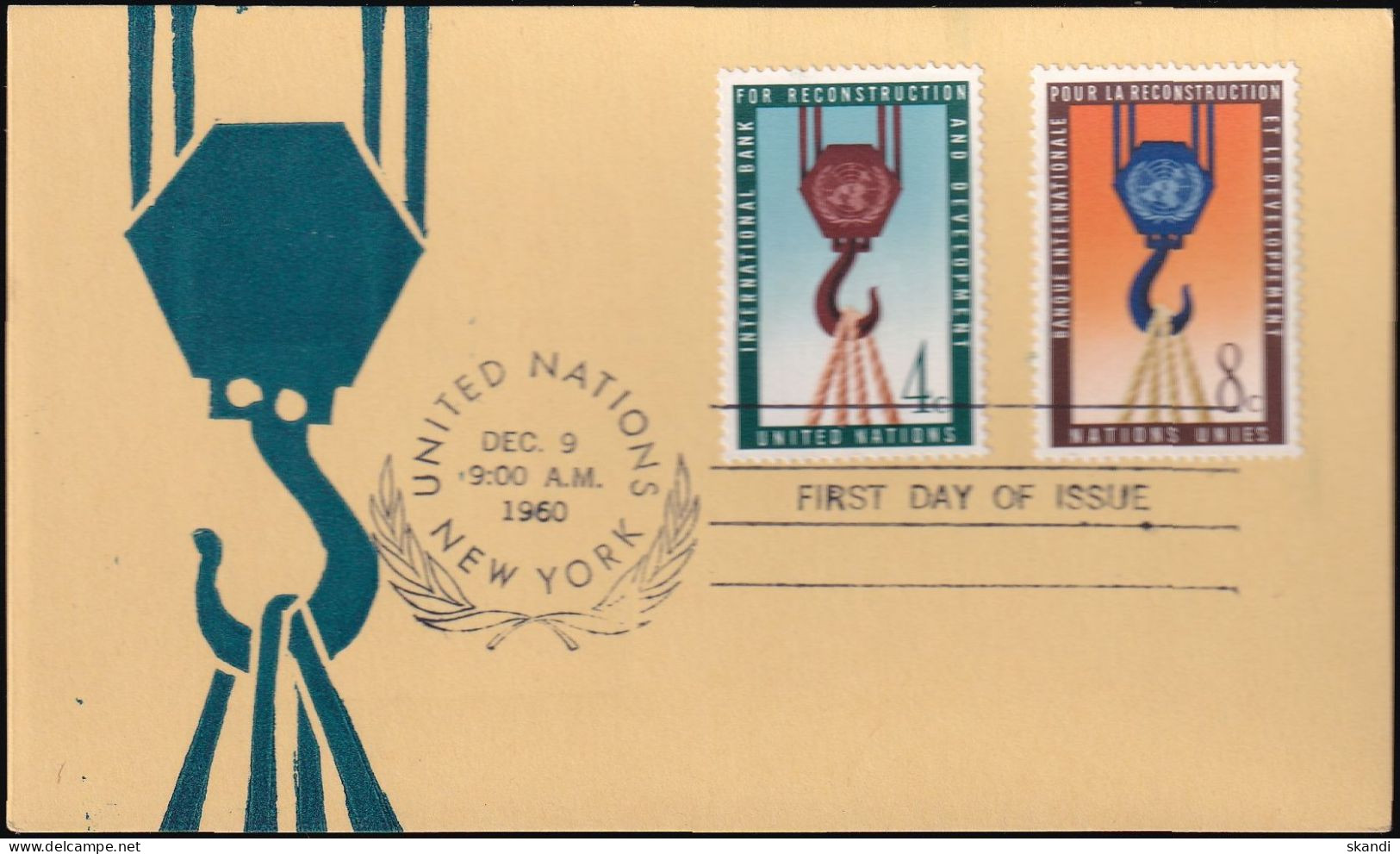 UNO NEW YORK 1960 Mi-Nr. 92/93 Maximumkarte MK/MC - Cartes-maximum