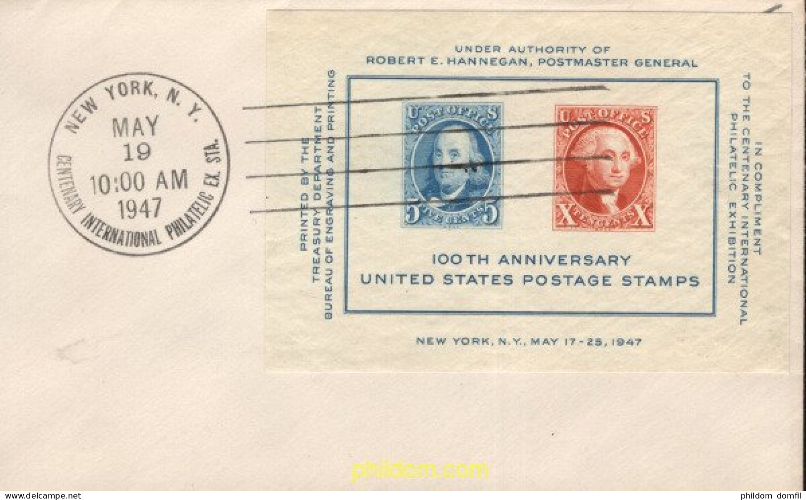 690801 MNH ESTADOS UNIDOS 1947 CENTENARIO DEL SELLO - Unused Stamps