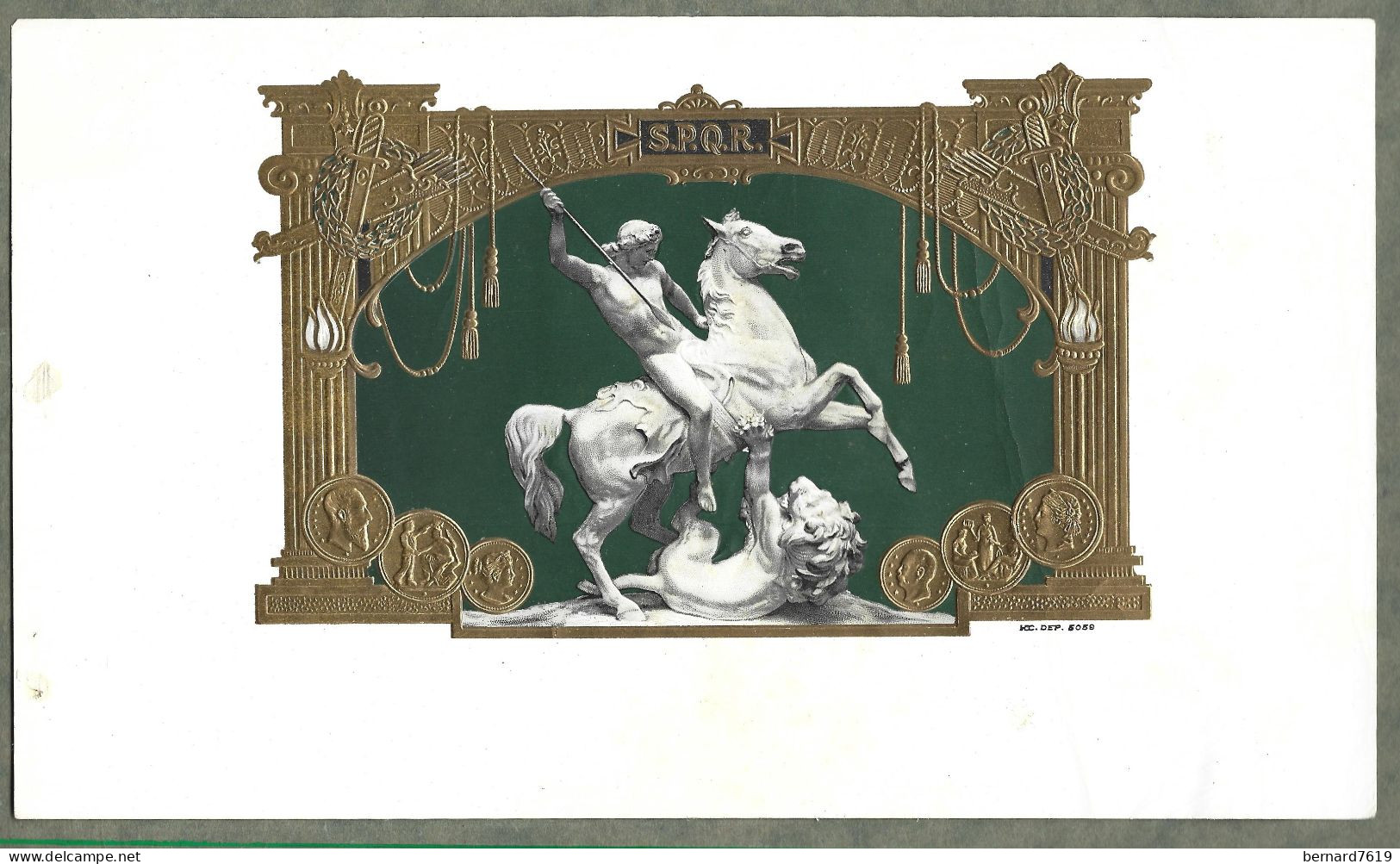 Publicite   Cigare - Tabac  - Monumento  S.PQ.R  - Vers 1880 -1900 - Format 15 Sur 26 Cms   - Avec Relief - Other & Unclassified