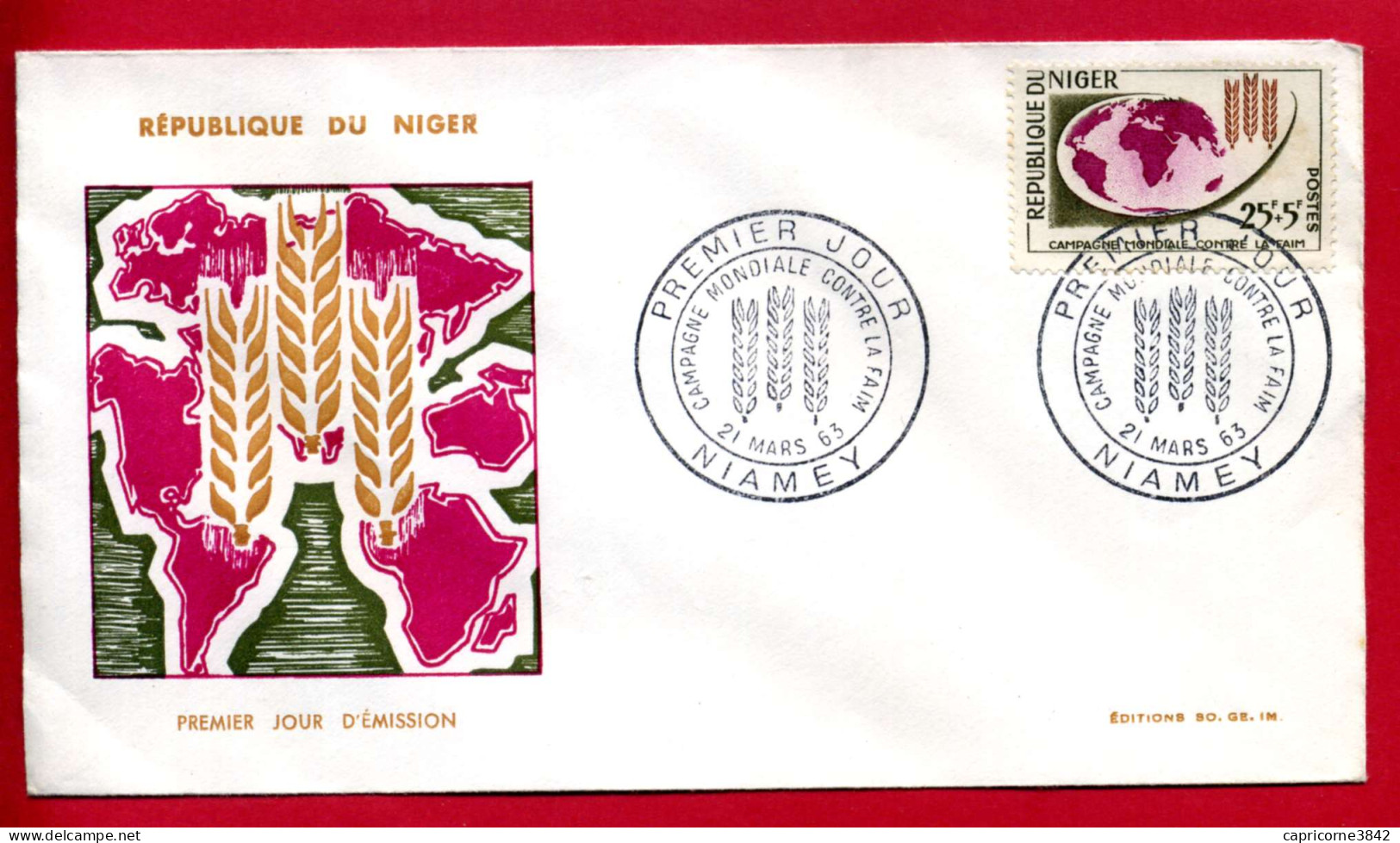 1963 - Niger - FDC - CAMPAGNE MONDIALE CONTRE LA FAIM - Oblitération De Niamey - Tp N° 119 - Níger (1960-...)