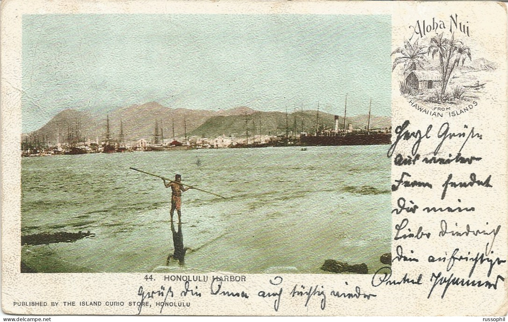 USA - HONOLULU HARBOUR -  PUB. BY THE ISLAND CURIO STORE REF #44 - 1904 - Honolulu