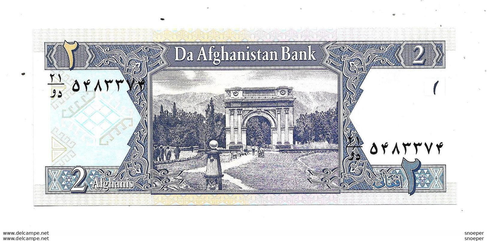 Afghanistan 2 Afghanis 2002  Km 65  Unc - Afghanistan