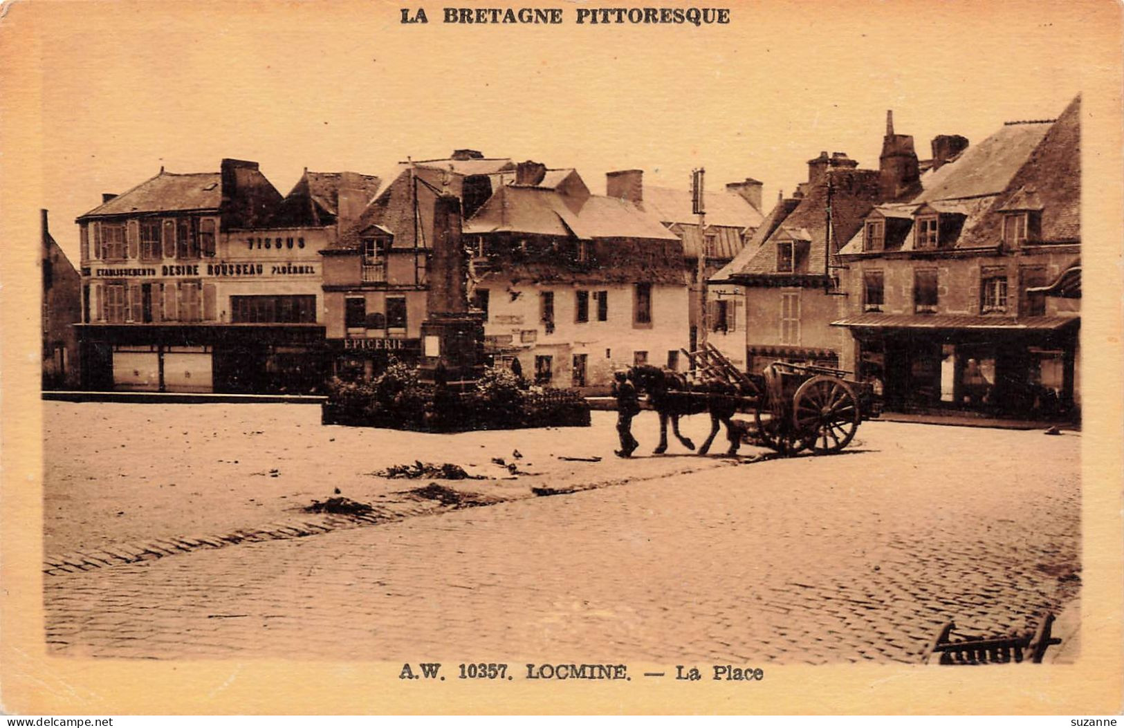LOCMINÉ - La Place - Attelage - Monument Aux Morts - Locmine