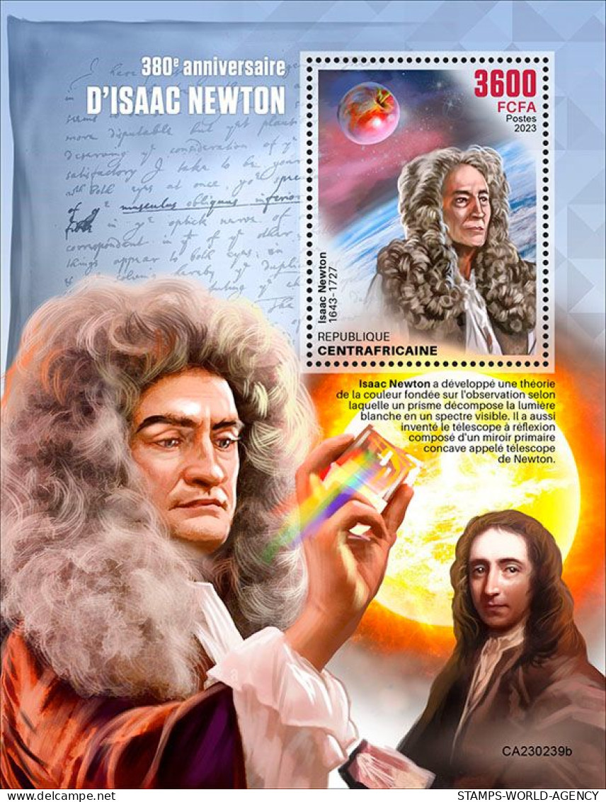 2023-02 - CENTRAL AFRICAN- ISAAC NEWTON         1V  MNH** - Astronomie