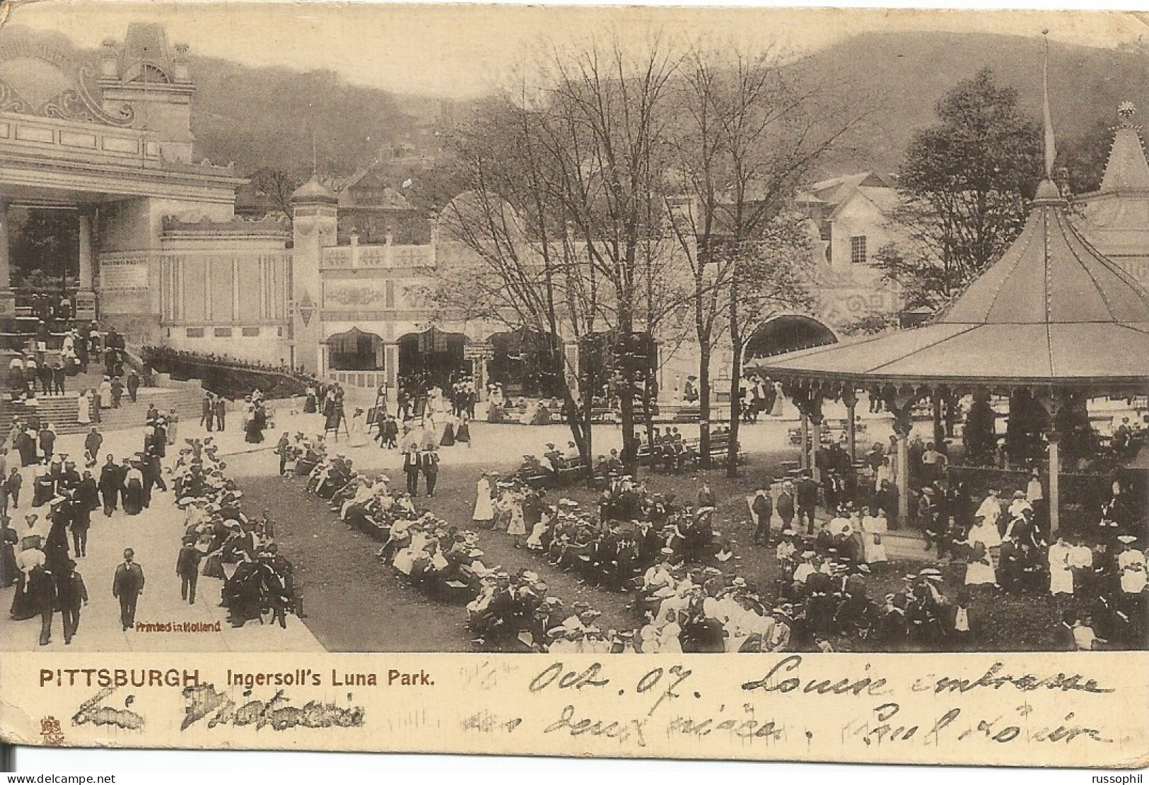 USA - PITTSBURGH, INGERSOLL'S LUNA PARK - TUCK SILVERETTE POSTCARD N° 7010 - 1907 - Pittsburgh