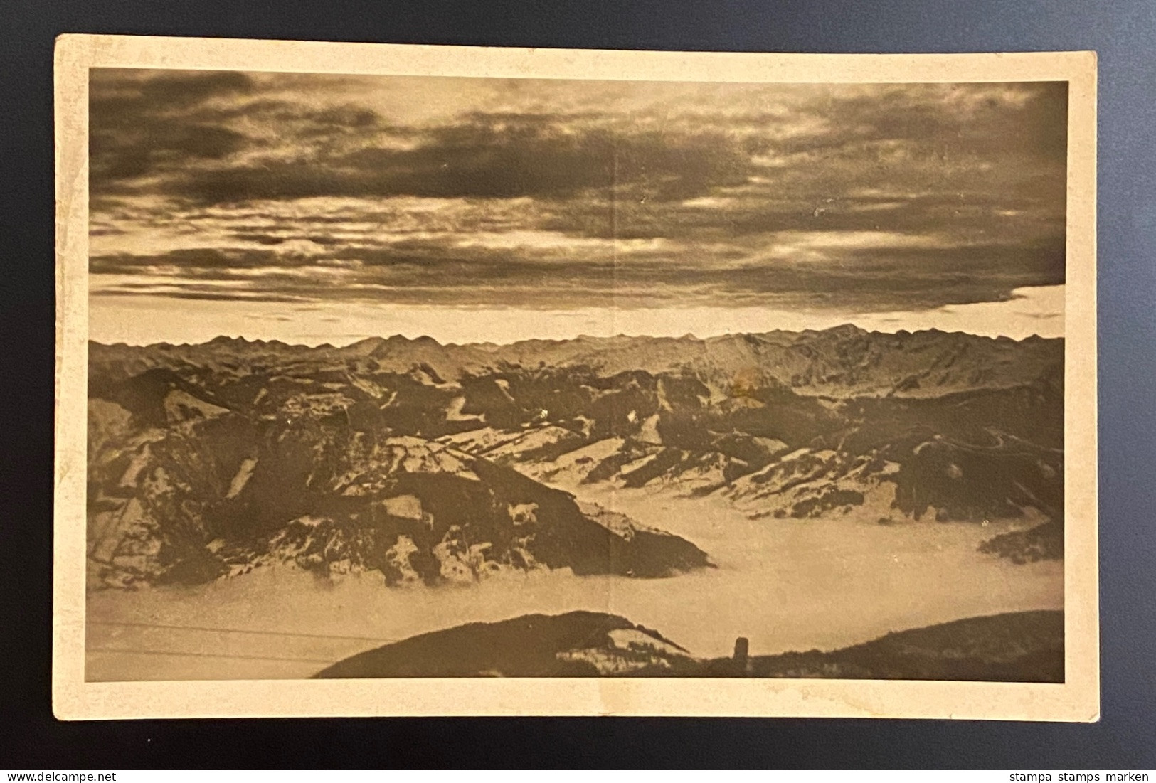 AK Fotografie Sonnenaufgang Niedere Tauern Von Der Schmittenhöhe Sonderstempel "Aufstieg Zum Hochkönig" 1927 - Laa An Der Thaya