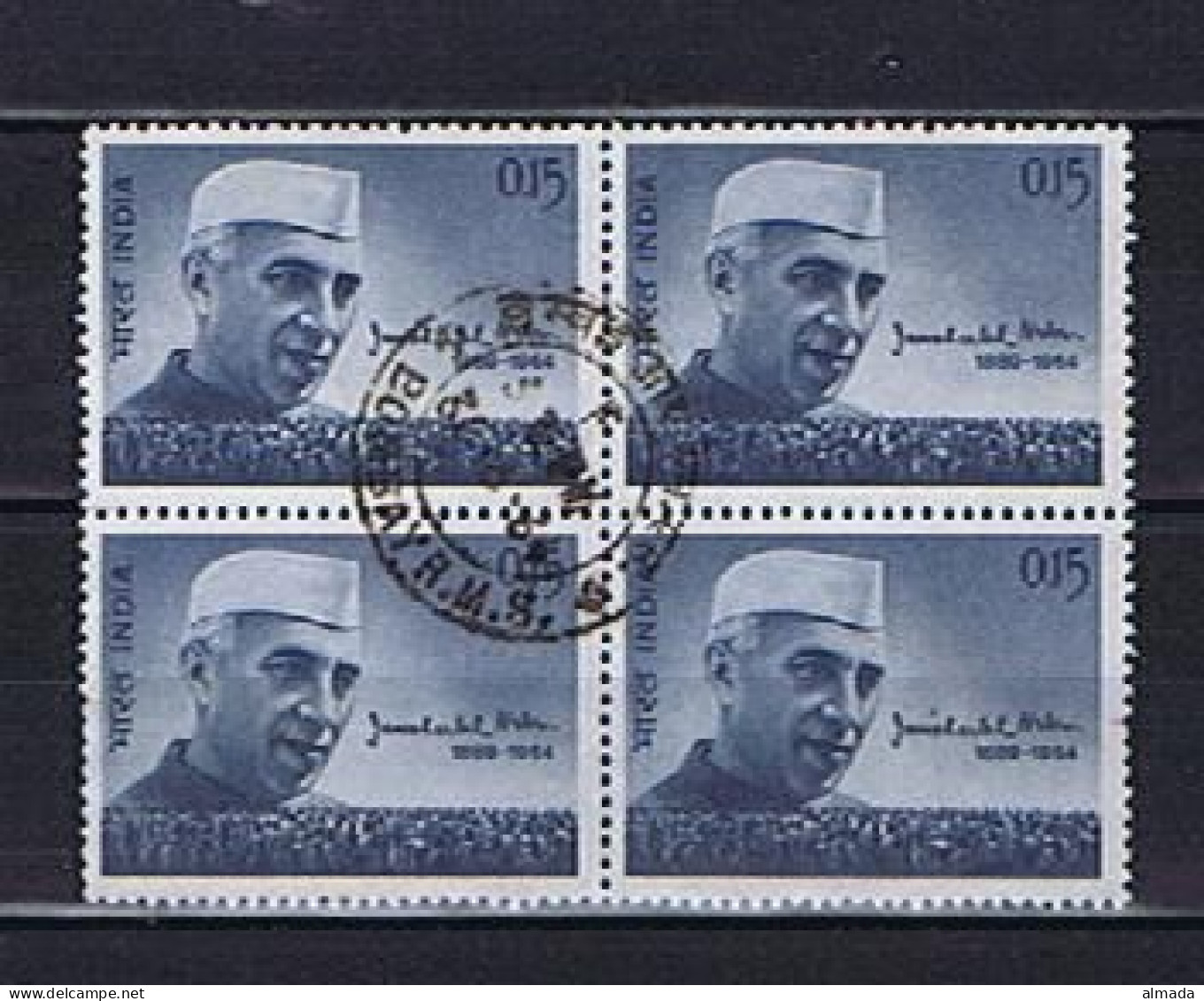 Indien 1964: Michel 373 Block Of Four Used, Gestempelt - Used Stamps