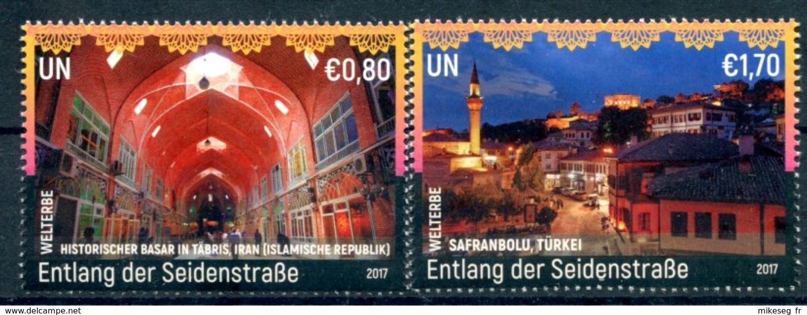 ONU Vienne 2017 - Patrimoine Mondial Unesco "Les Routes De La Soie" 2 Timbres Détachés De Feuilles ** - Unused Stamps