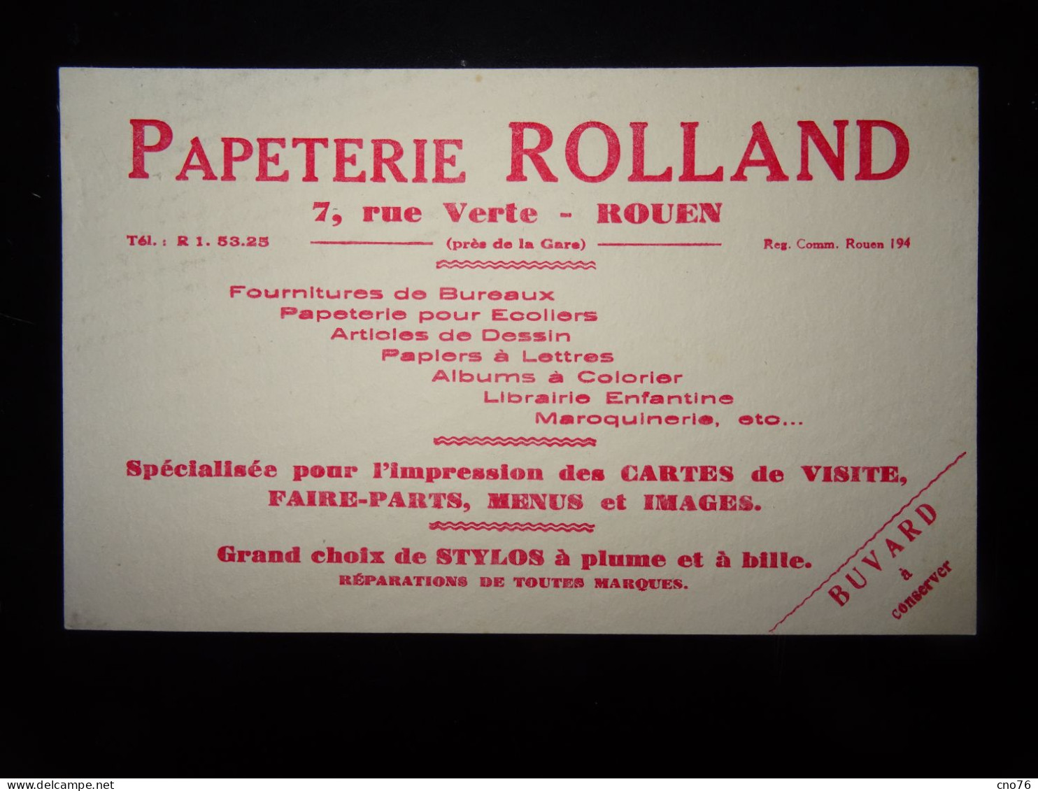 Buvard Papeterie ROLLAND ROUEN - Stationeries (flat Articles)