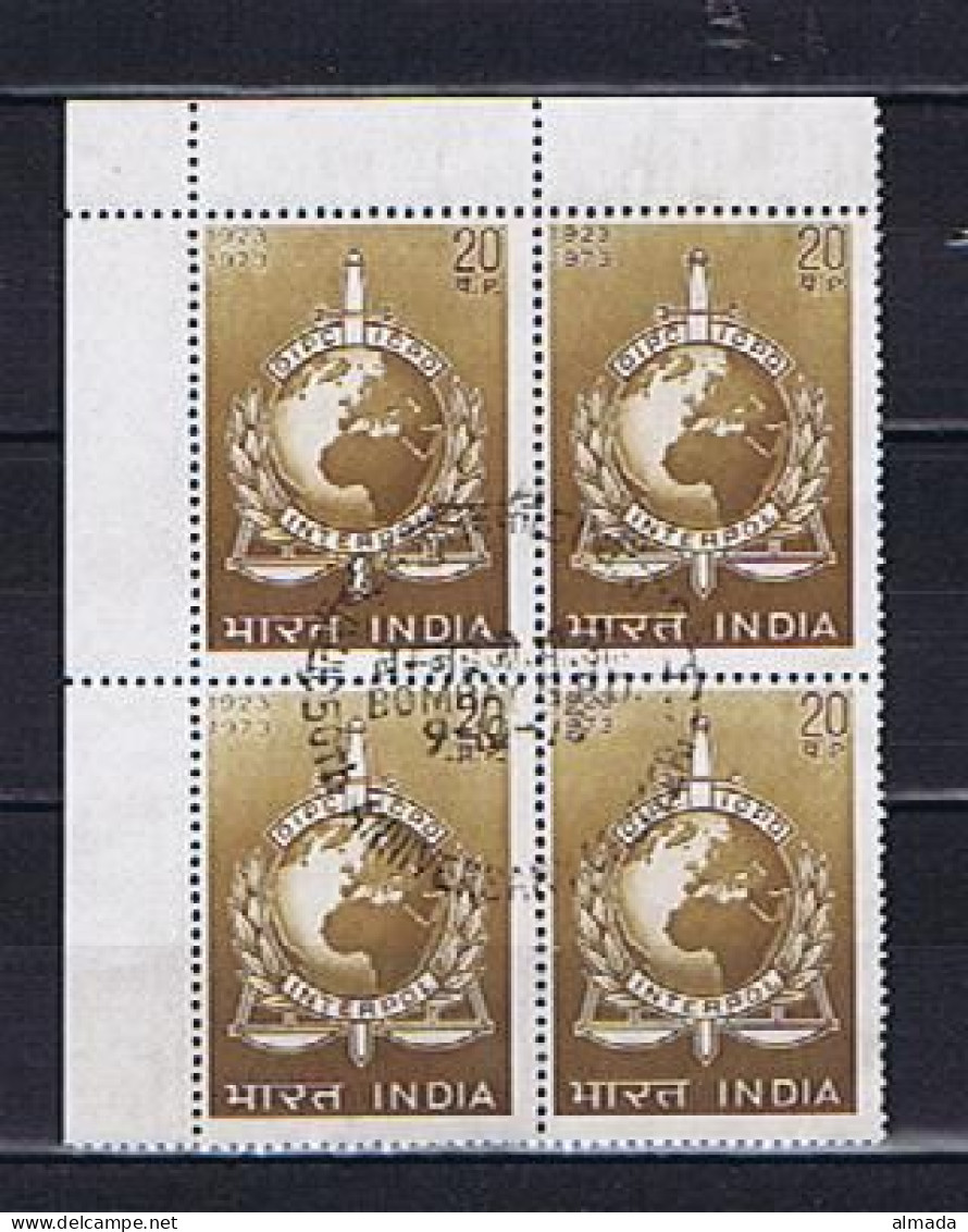 Indien 1973:  Michel 578 Block Of Four With First Day Cancellationused, Gestempelt - Usados