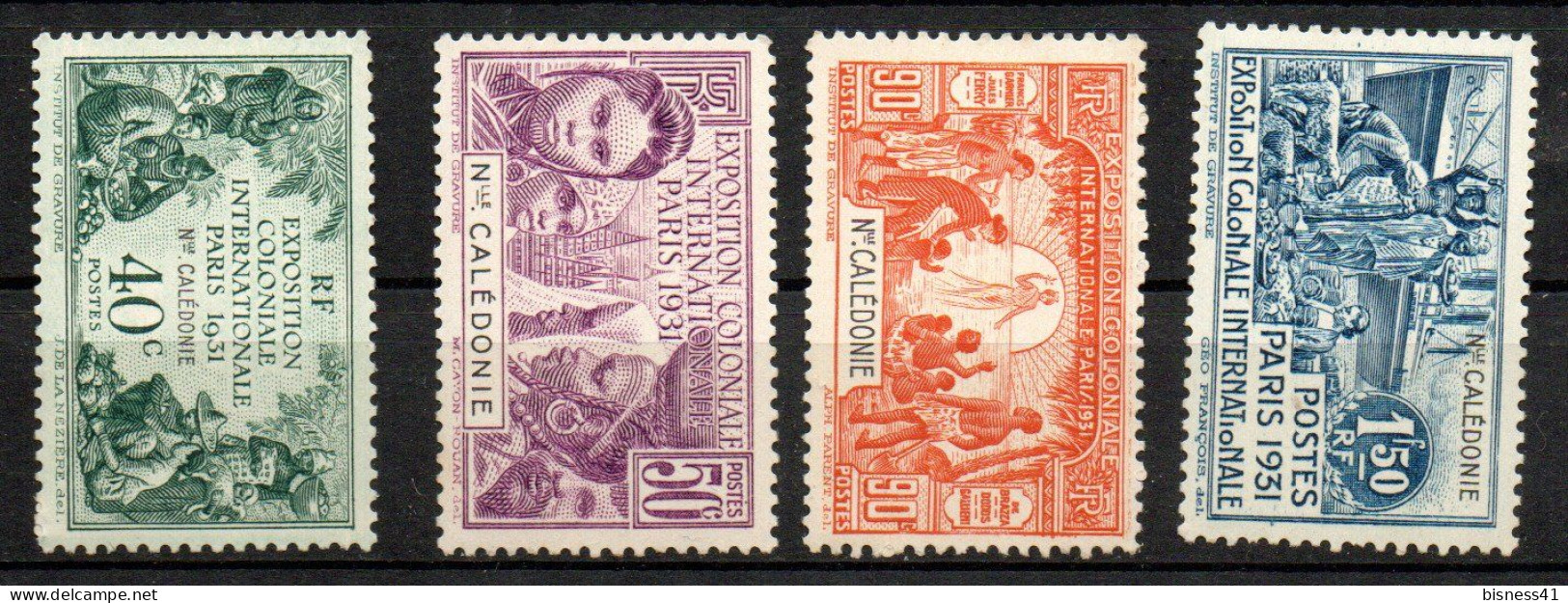 Col40 Colonie Nouvelle Calédonie 1931 Expo Coloniale N° 162 à 165 Neuf XX MNH Luxe Cote : 56,00€ - Neufs