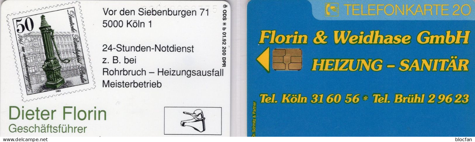 Wasser-Pumpe TK N *b 01/1992 200Expl.(K636) ** 90€ Visiten-Karte Geschäftsführer TC Berlin #689 Stamps Phonecard Germany - Briefmarken & Münzen