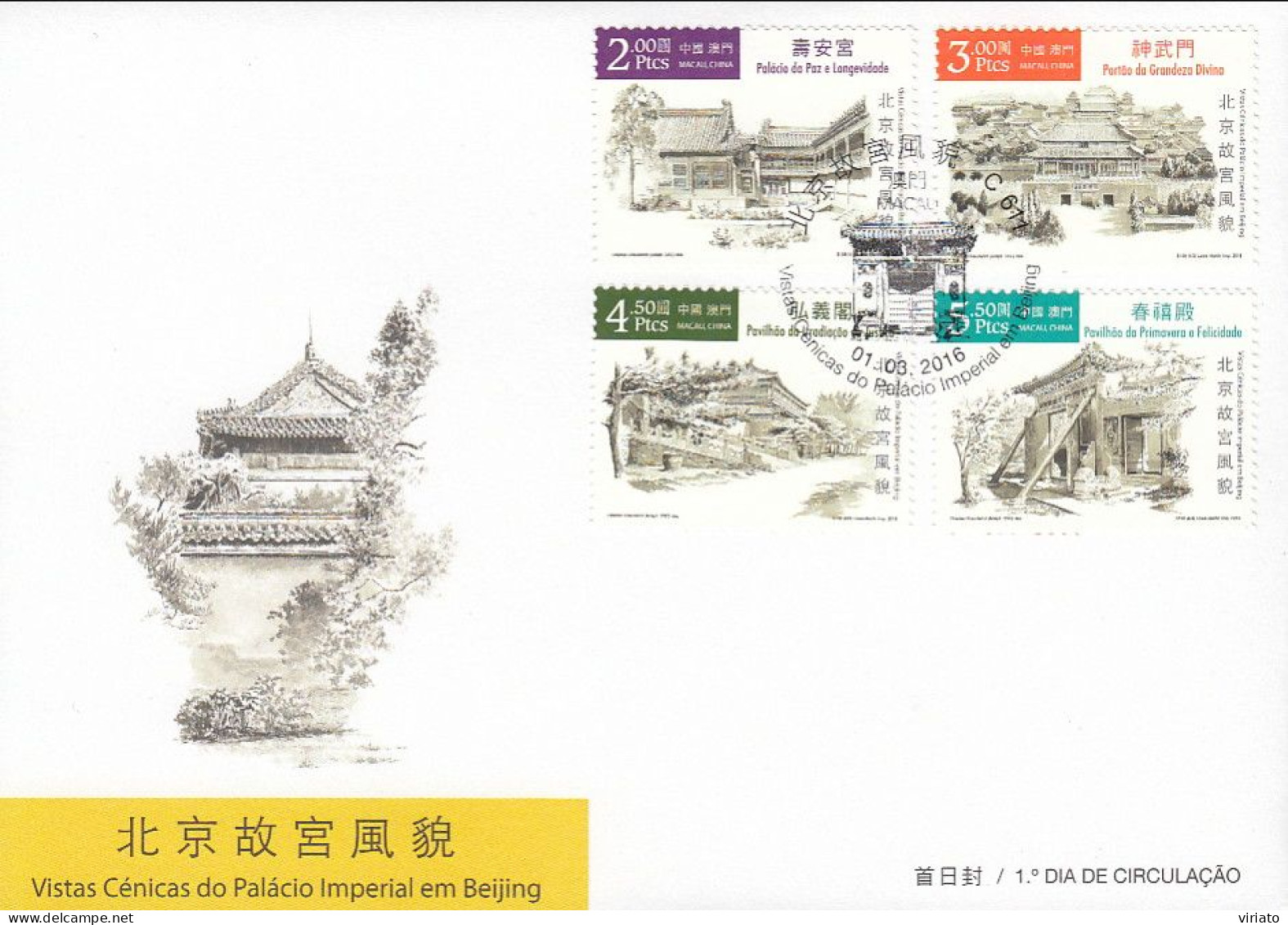 ENA200 - Vista Cénicas Do Palácio Imperial Em Beijing - 01.03.2016 - FDC