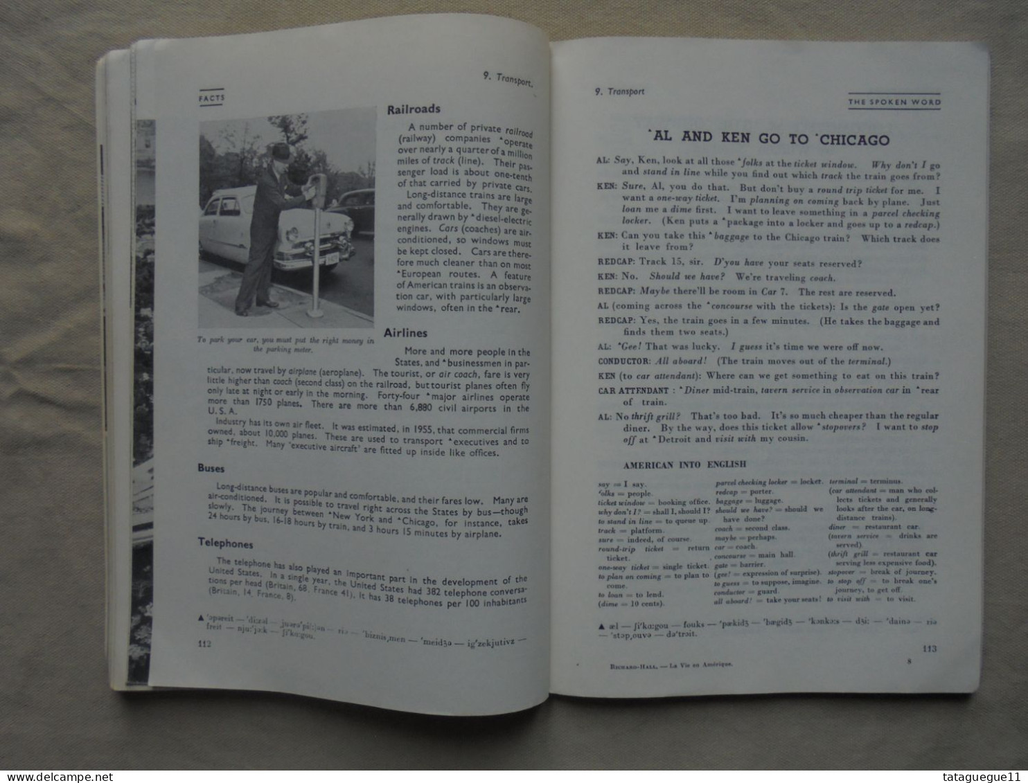 Ancien - Livre La Vie en Amérique Classes de 1ère ou Terminales Hachette 1957