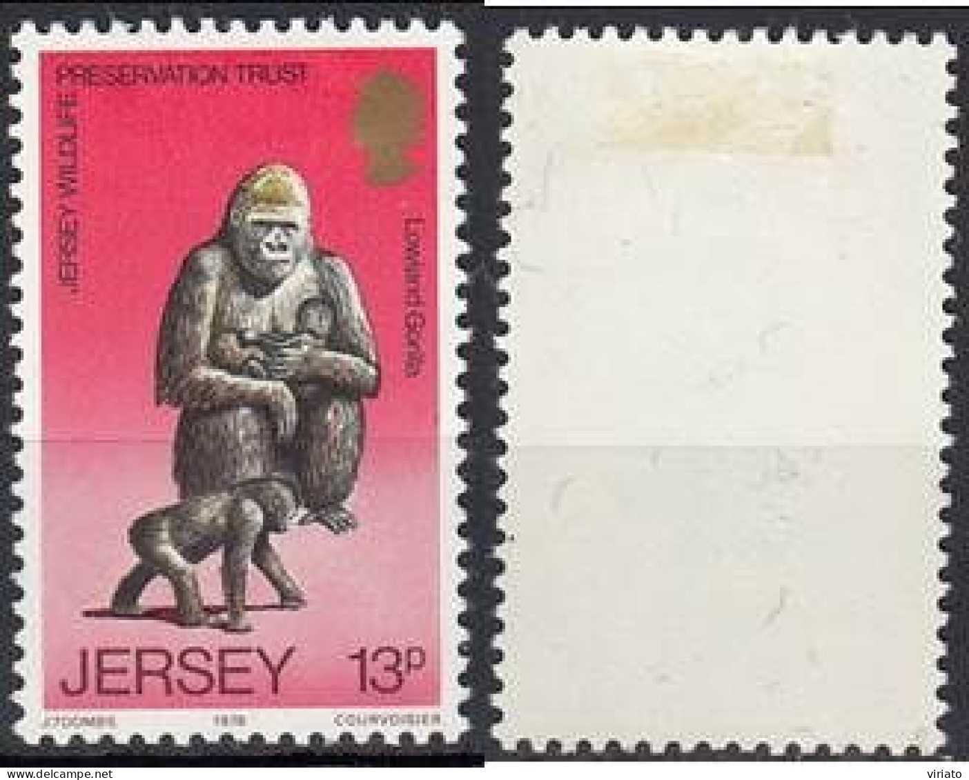 Jersey 1973 (MH) (Mi 210) - Western Lowland Gorilla (Gorilla Gorilla Gorilla) - Gorilla's