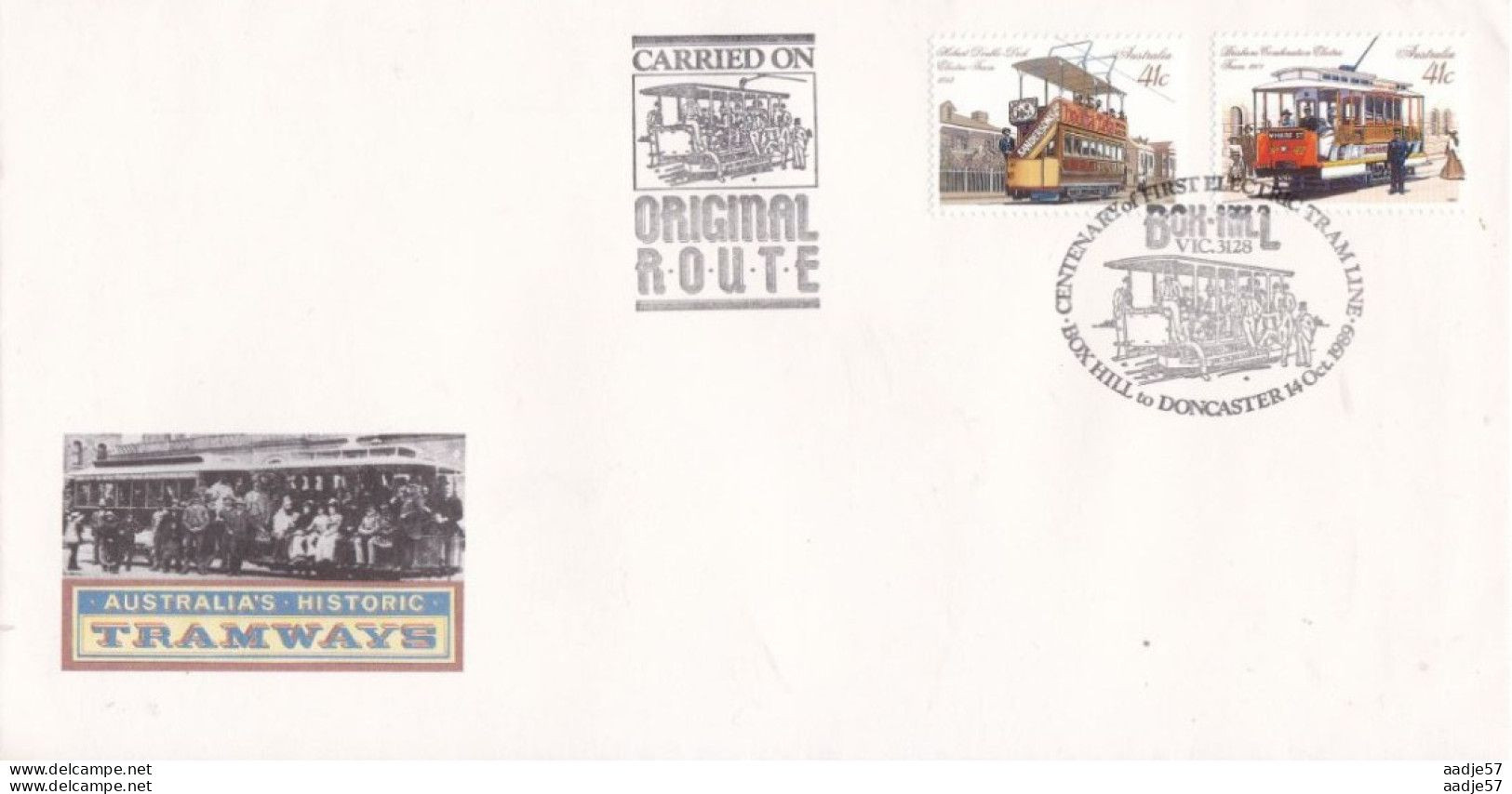 Australia FDC - 100 Year Electric Tram Line Carried On Original Route - Tramways