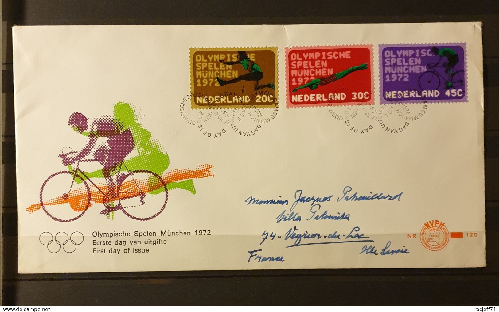 12 - 23 // Nederland - Jeux Olympique De Munich  Sur Lettre à Destination De Veyrier Du Lac - France - Covers & Documents