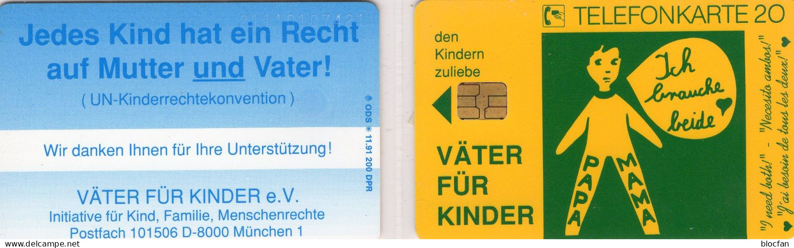 Ich Brauche Beide TK N *11.1991(K574) 200Expl.** 90€ Visitenkarte Initiative Väter Für Kinder TC VIP Telecard Of Germany - V-Series : VIP Et Cartoncini Da Visita