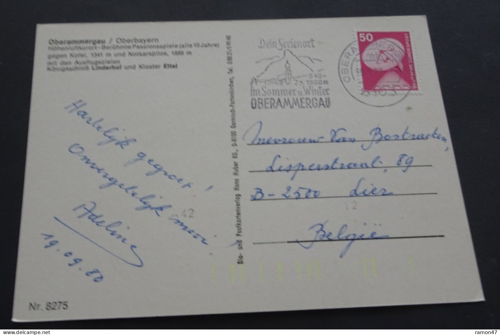 Gruss Aus Dem Passionsdorf Oberammergau - Dia- Und Postkartenverlag Hans Huber, Garmisch-Partenkirchen - # 8275 - Saluti Da.../ Gruss Aus...