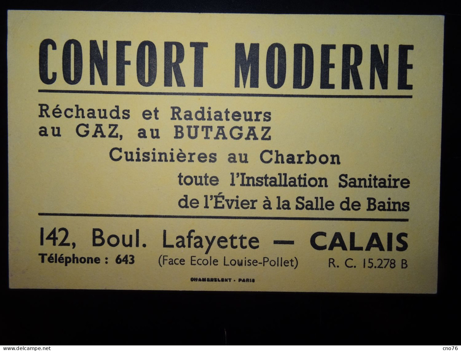 Buvard CONFORT MODERNE CALAIS, Réchauds Et Radiateurs Gaz, Butagaz, Charbon - Electricité & Gaz