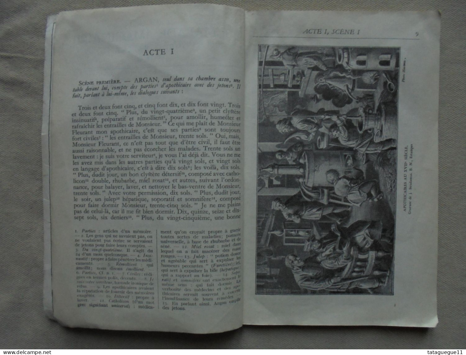 Ancien - Livret Classiques Illustrés Molière Le Malade Imaginaire Hachette 1935 - French Authors