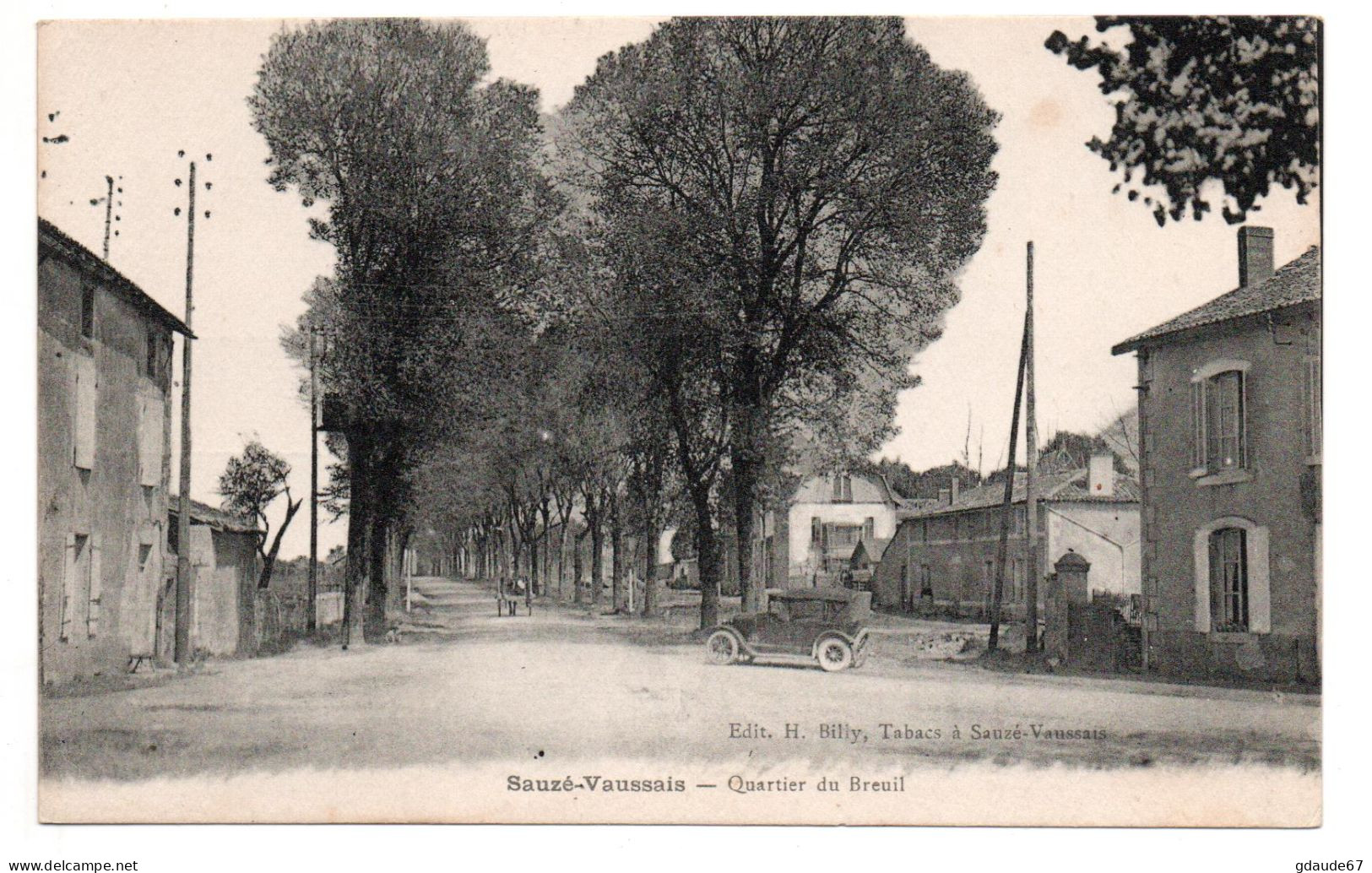 SAUZE VAUSSAIS (79) - QUARTIER DU BREUIL - VOITURE / AUTO - Sauze Vaussais